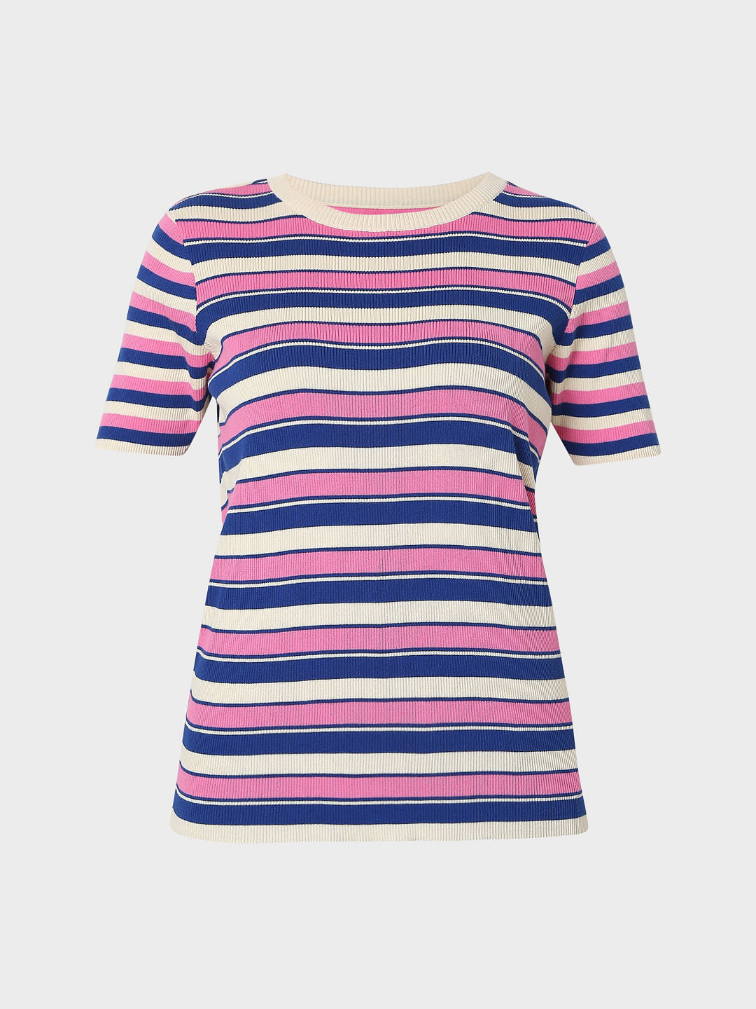 Pink Striped Knit Top