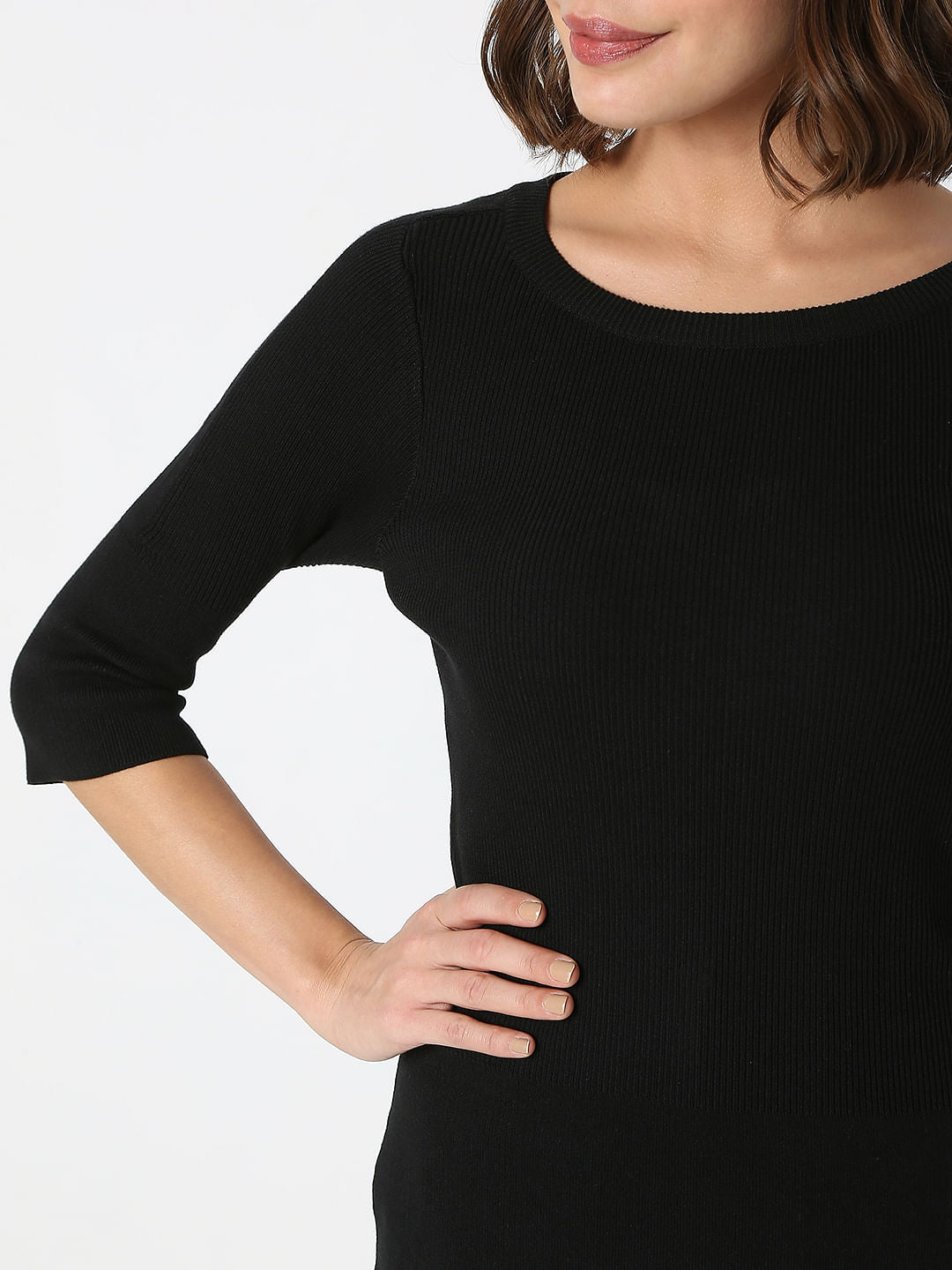 Black Ribbed Top