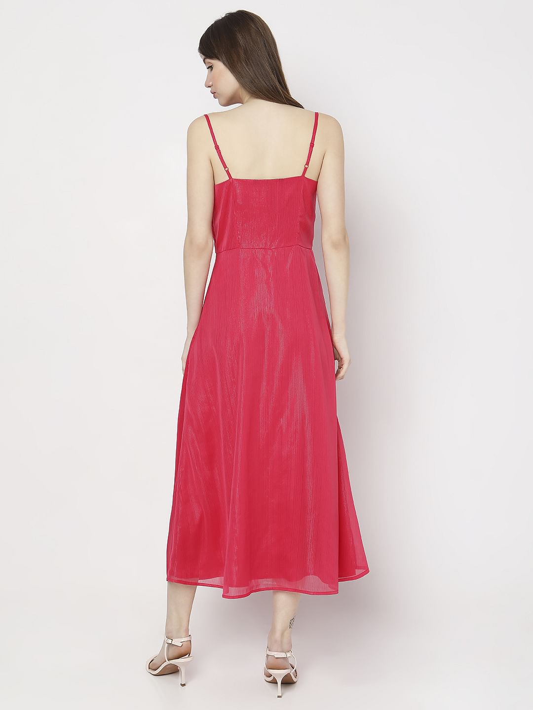 Red Cowl Neck Maxi Dress
