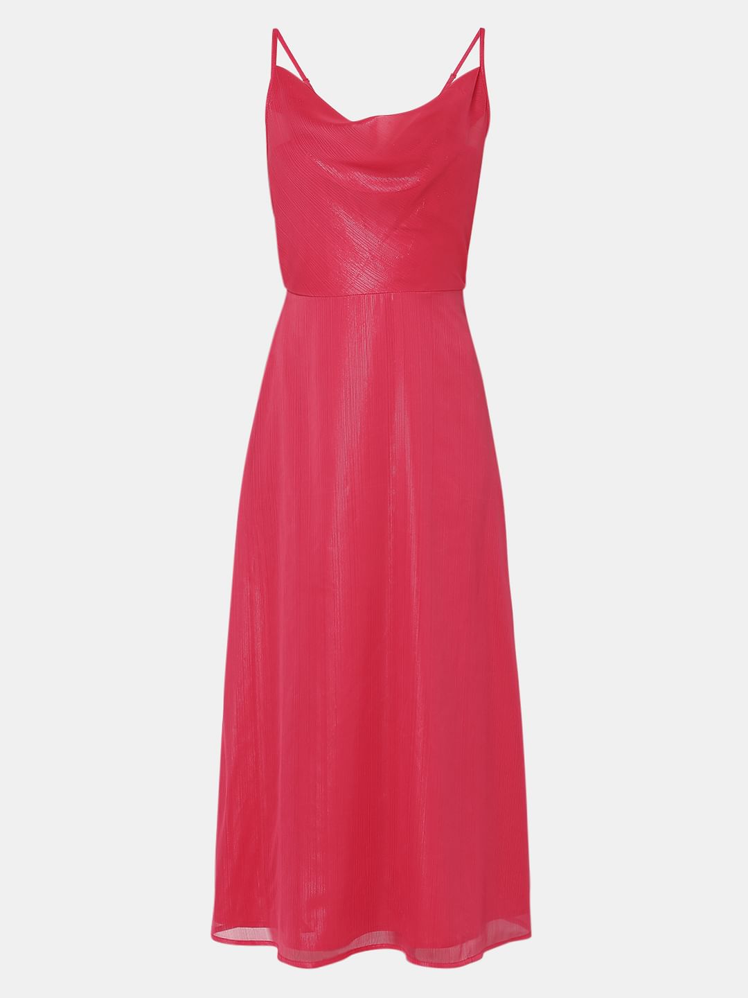 Red Cowl Neck Maxi Dress