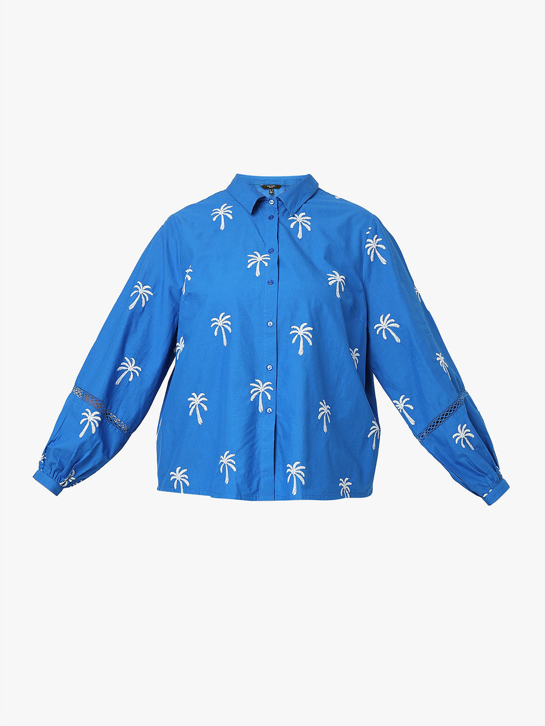 Curve Blue Floral Print Shirt