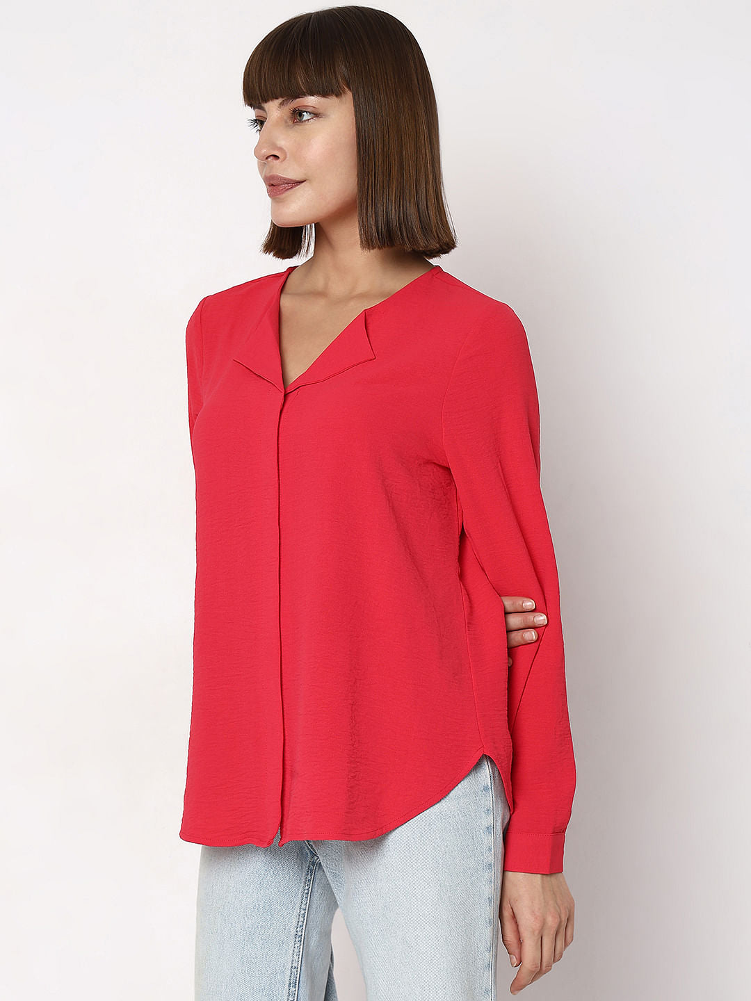 Magenta Solid Shirt
