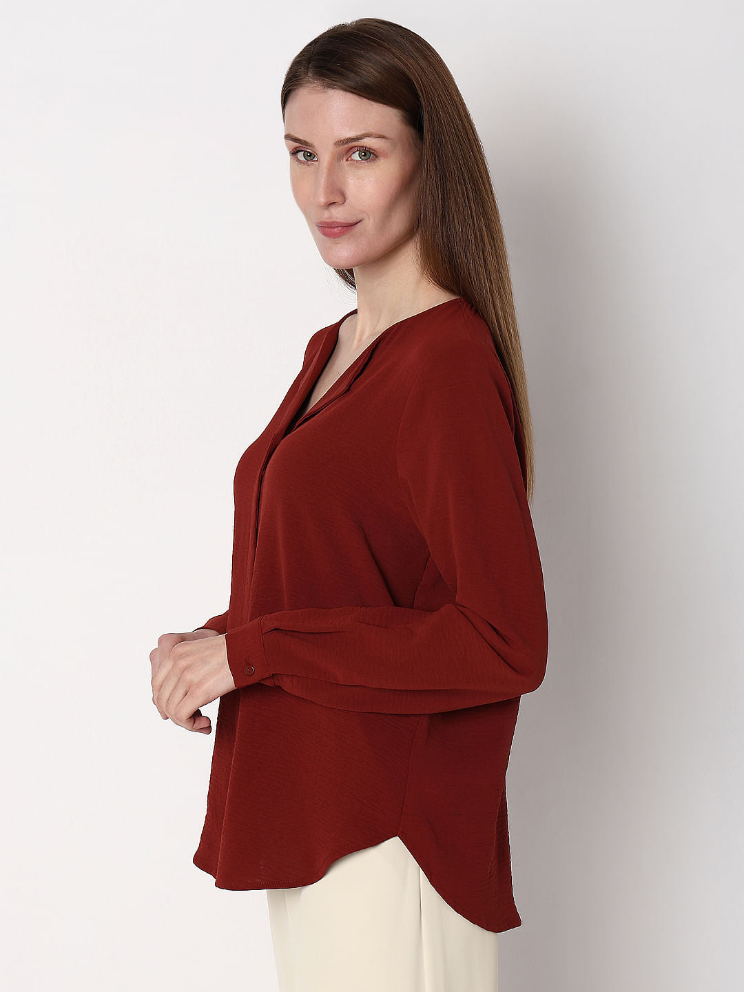 Brick Red Solid Shirt