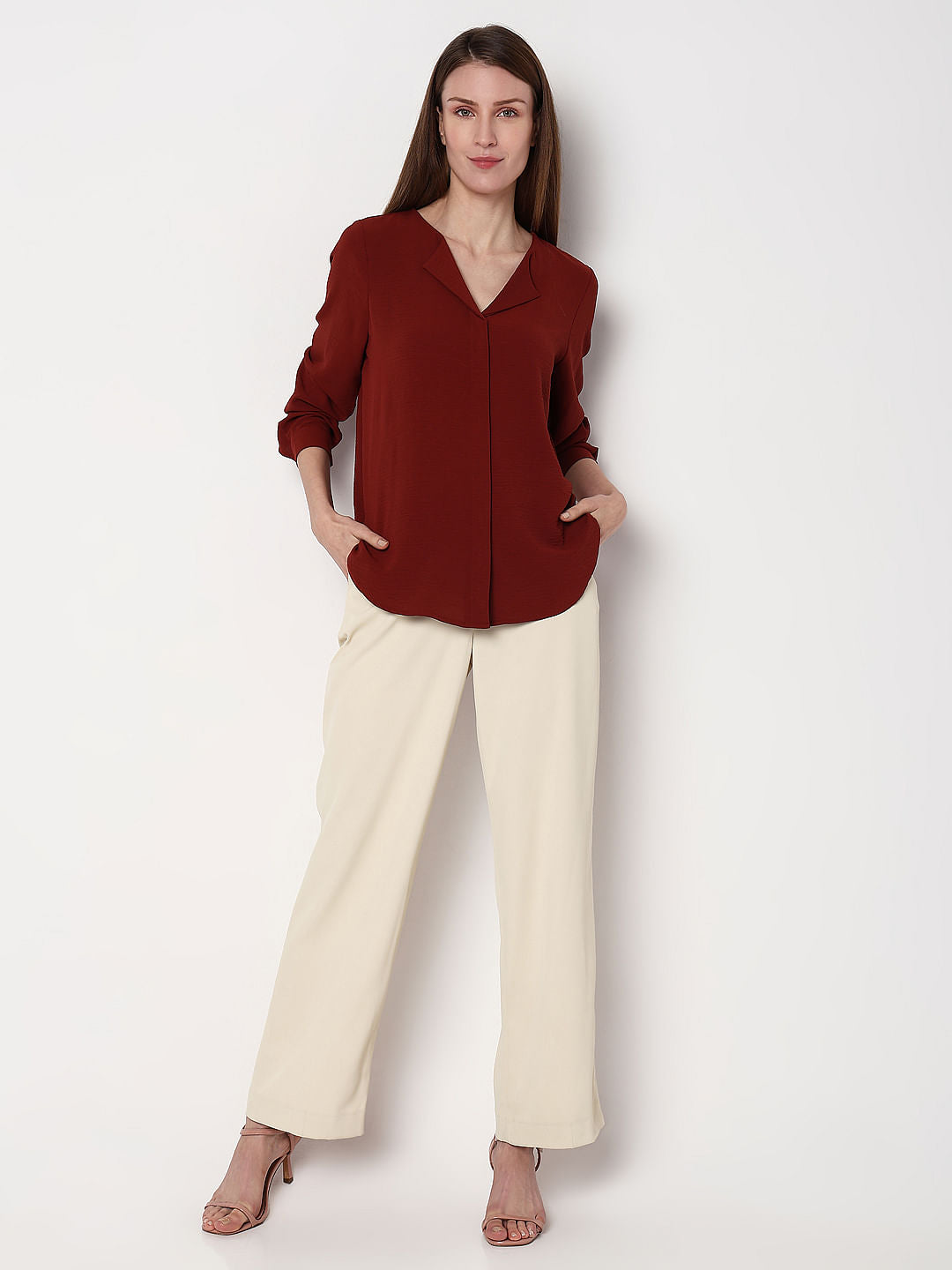 Brick Red Solid Shirt