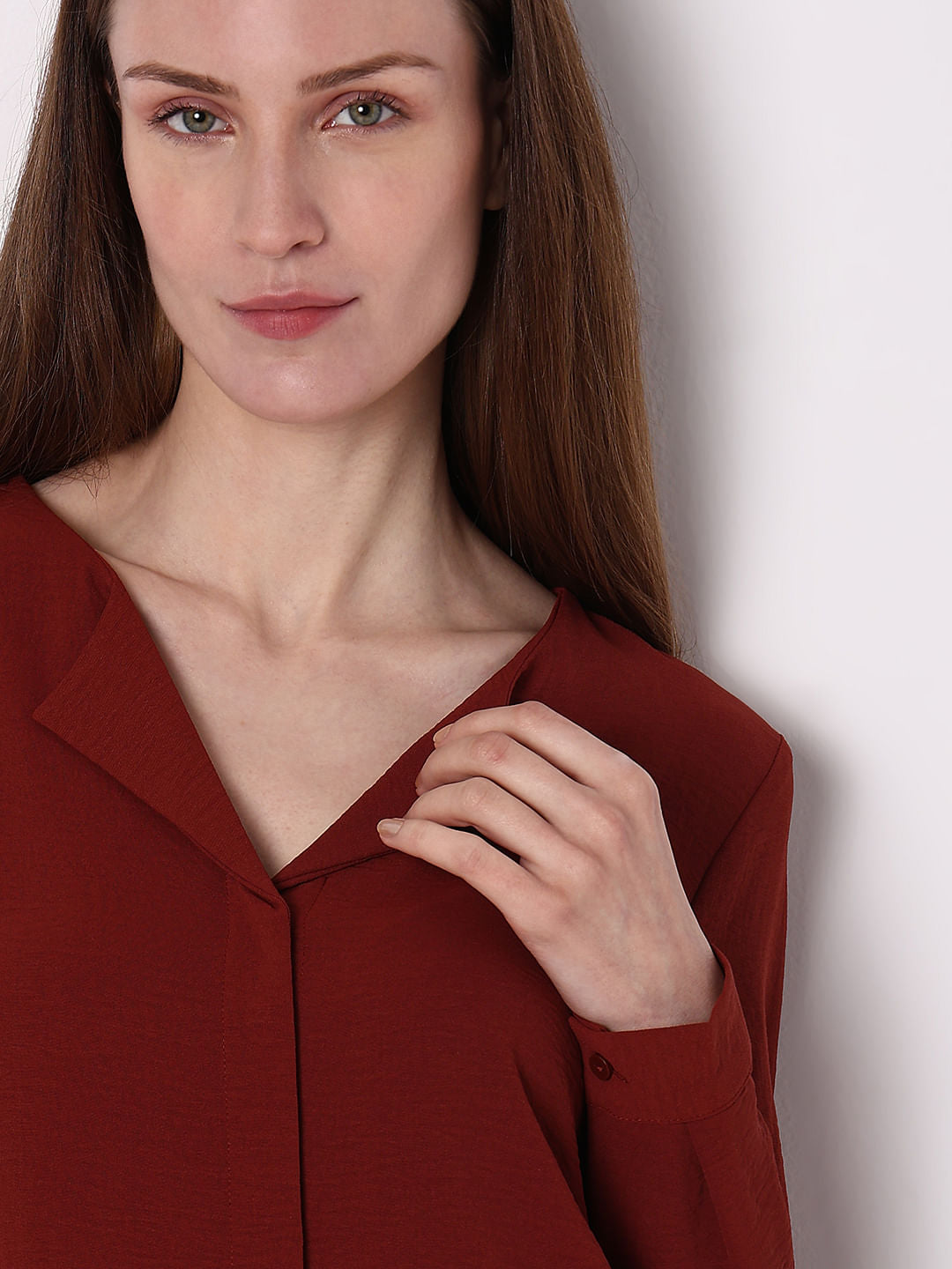 Brick Red Solid Shirt