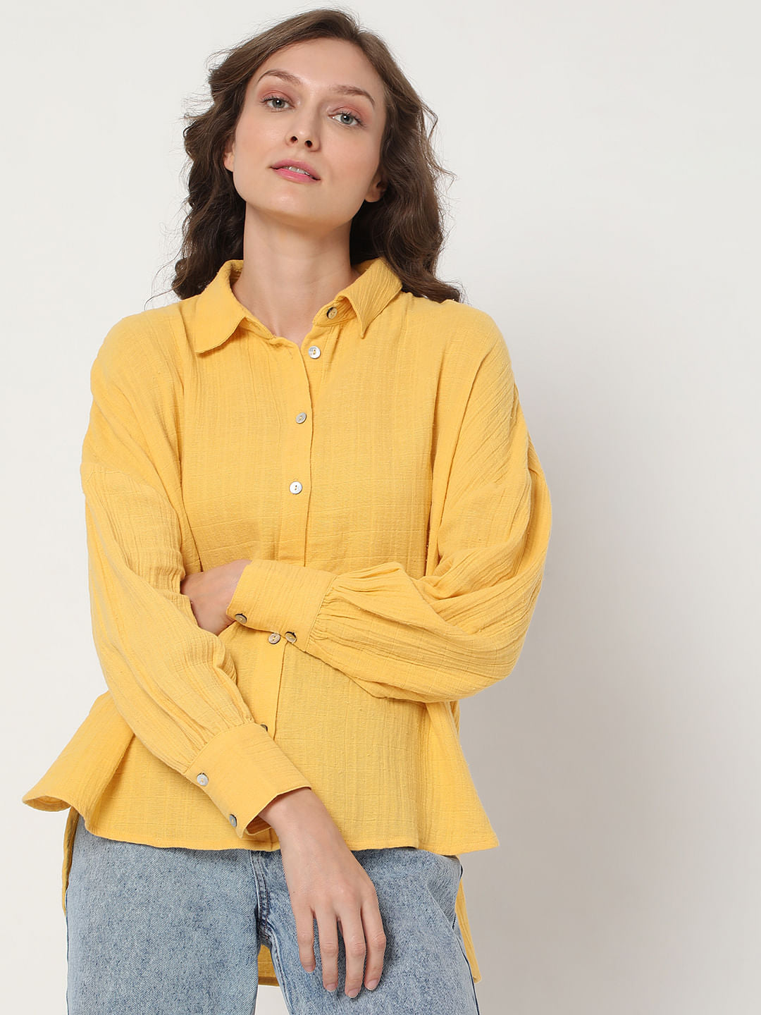 Mustard Textured Shirt