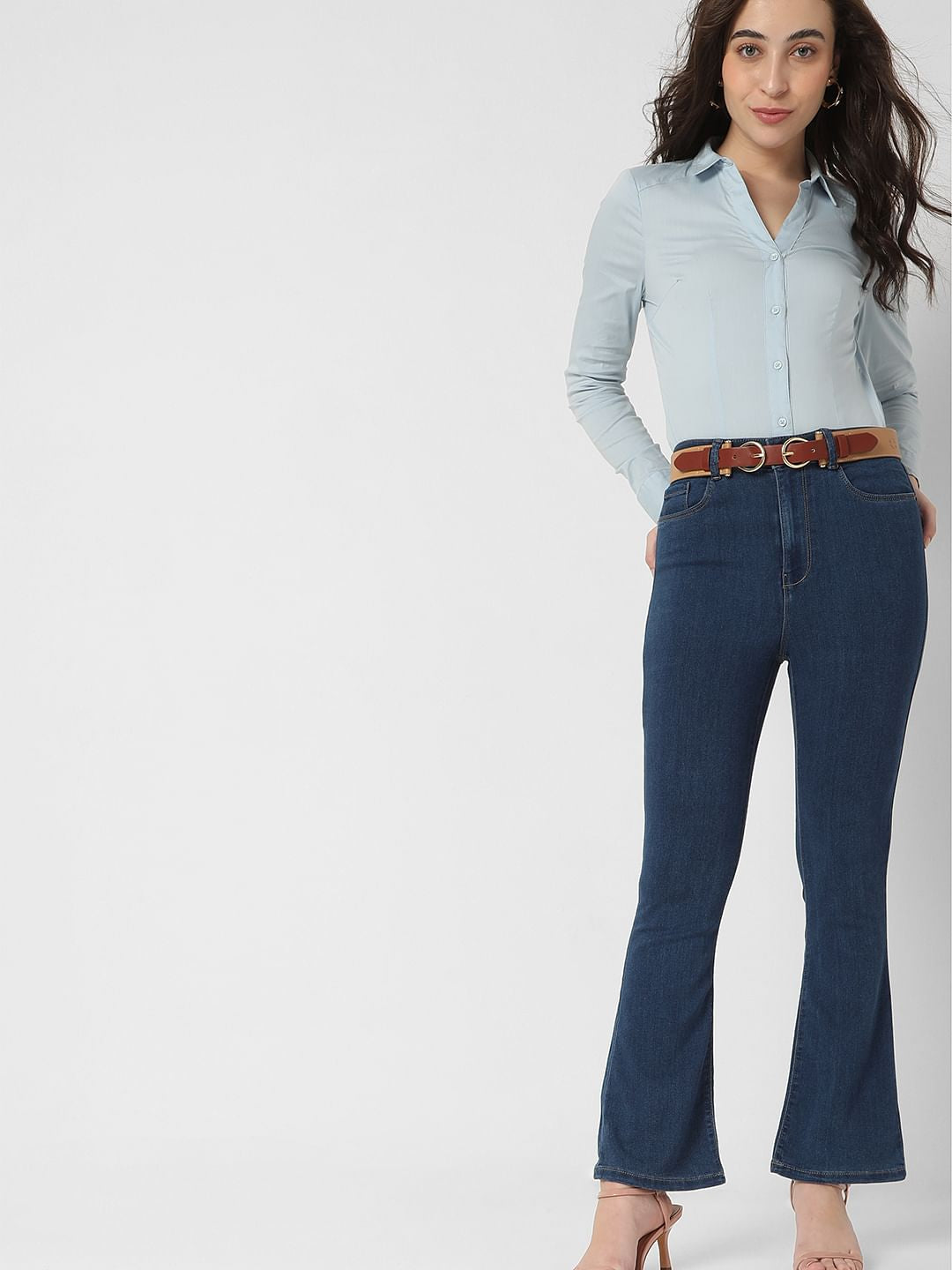 Blue High Waist Bootcut Jeans