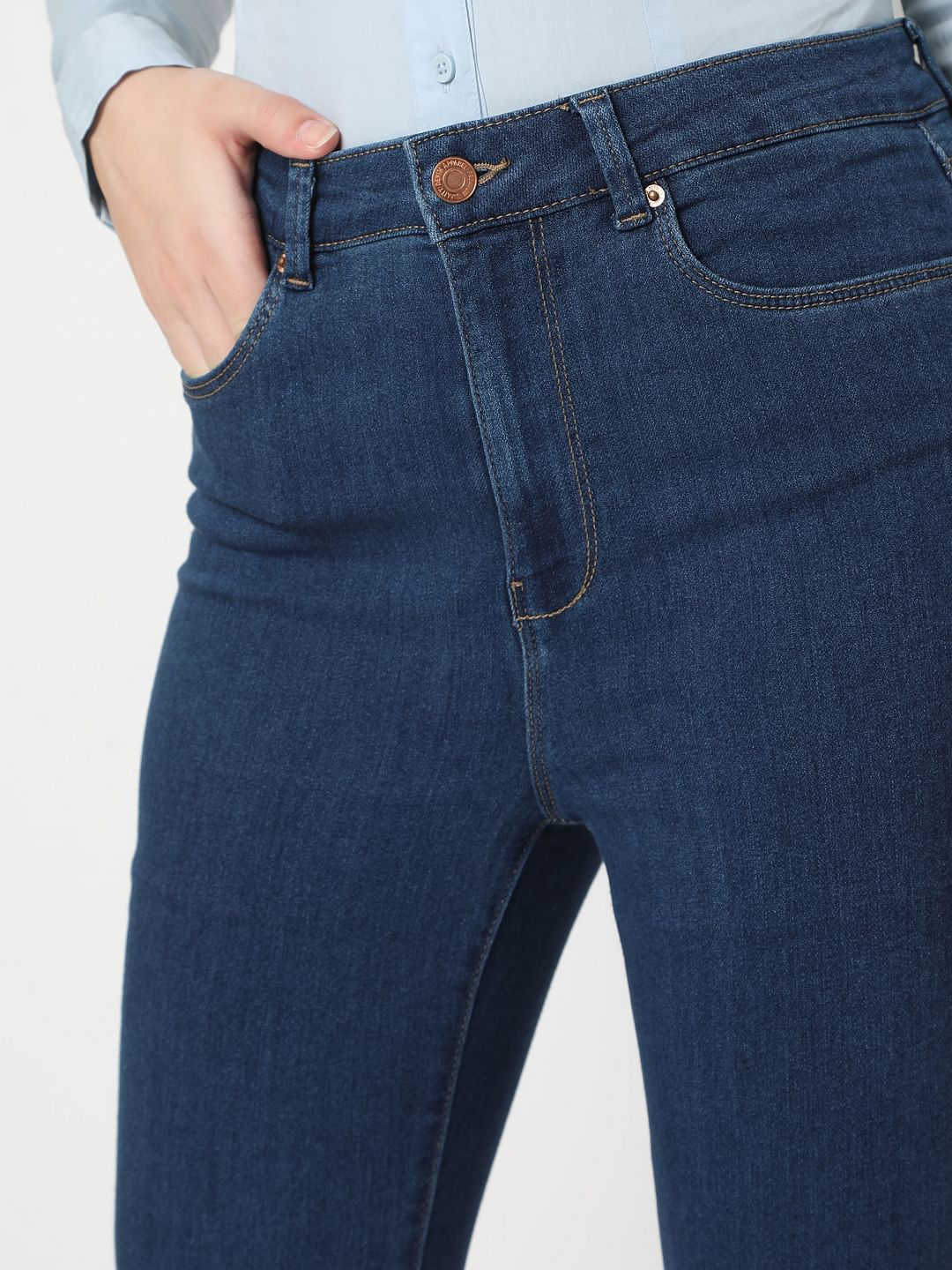 Blue High Waist Bootcut Jeans