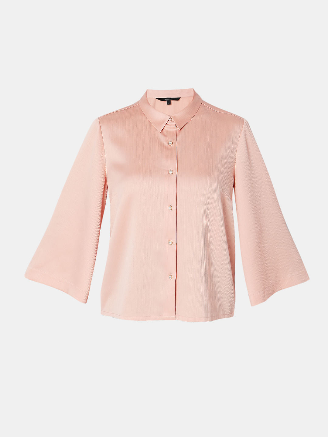 Dull Pink Flared Sleeves Shirt