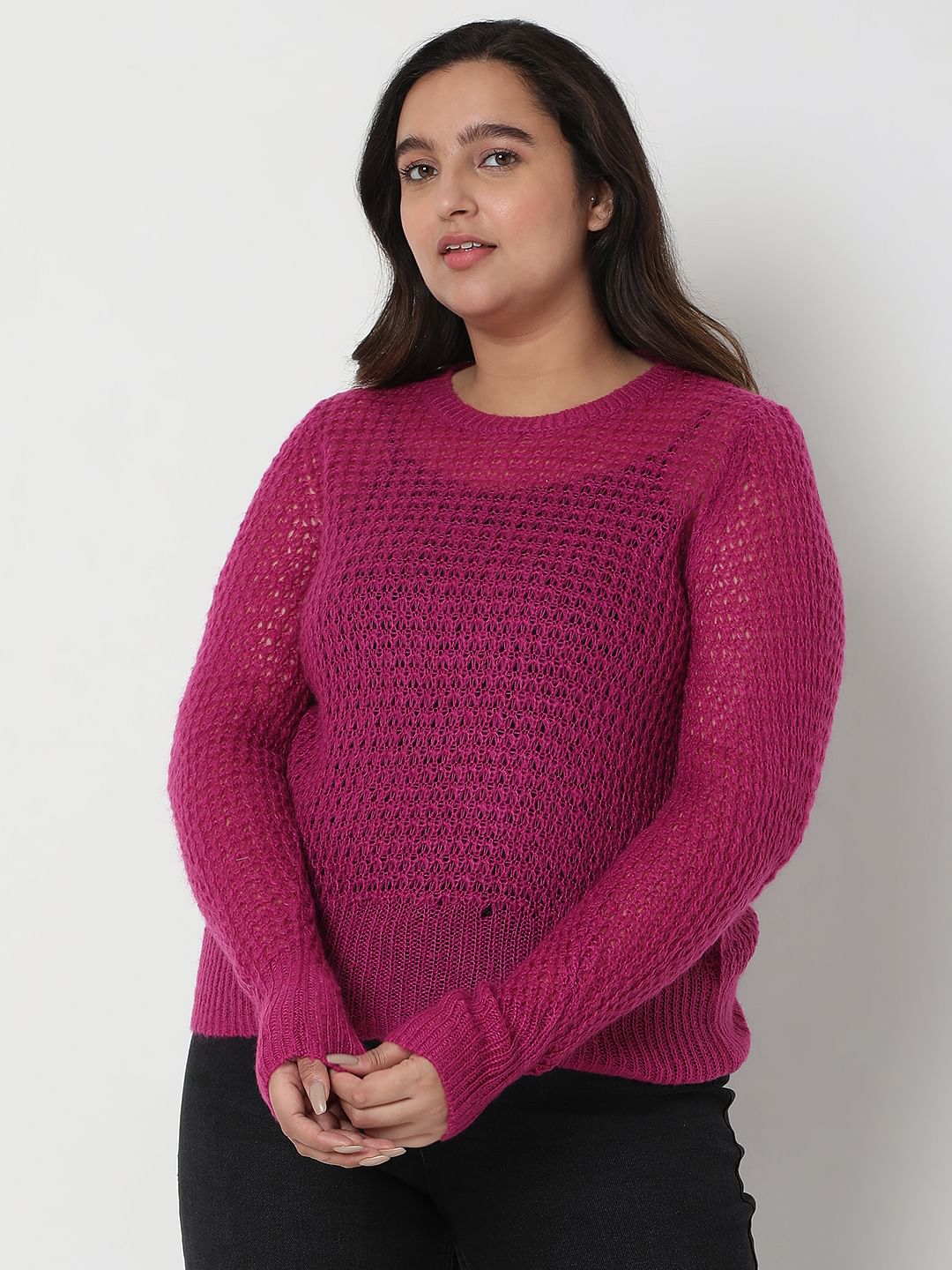 Curve Purple Knit Sweater