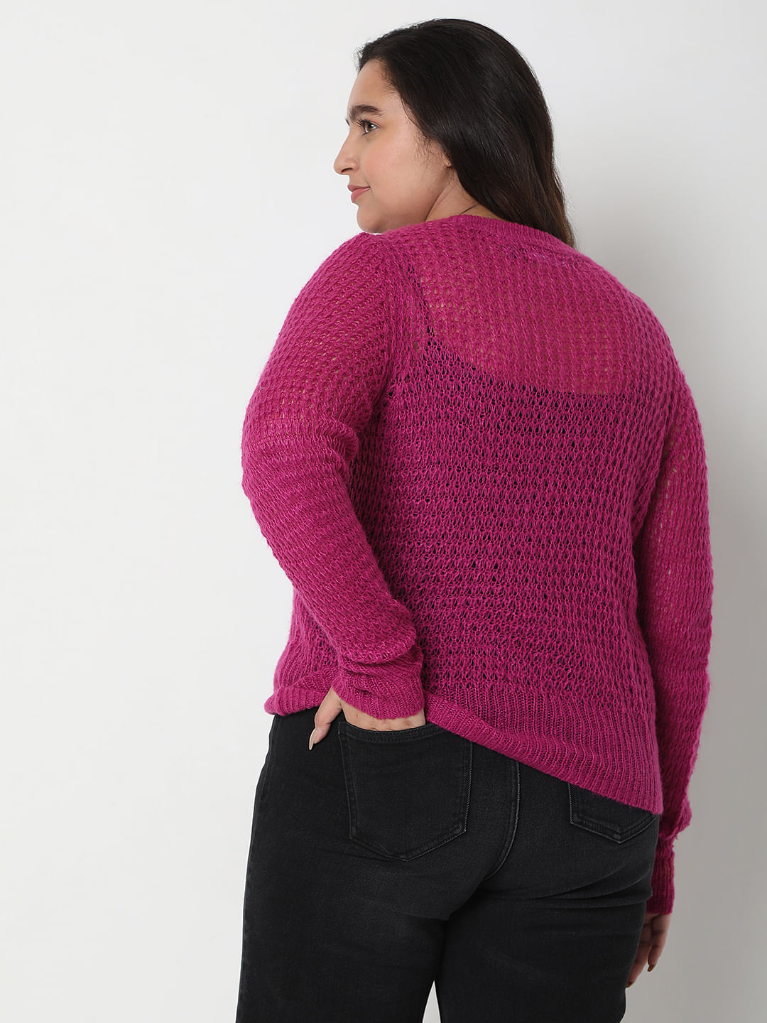 Curve Purple Knit Sweater
