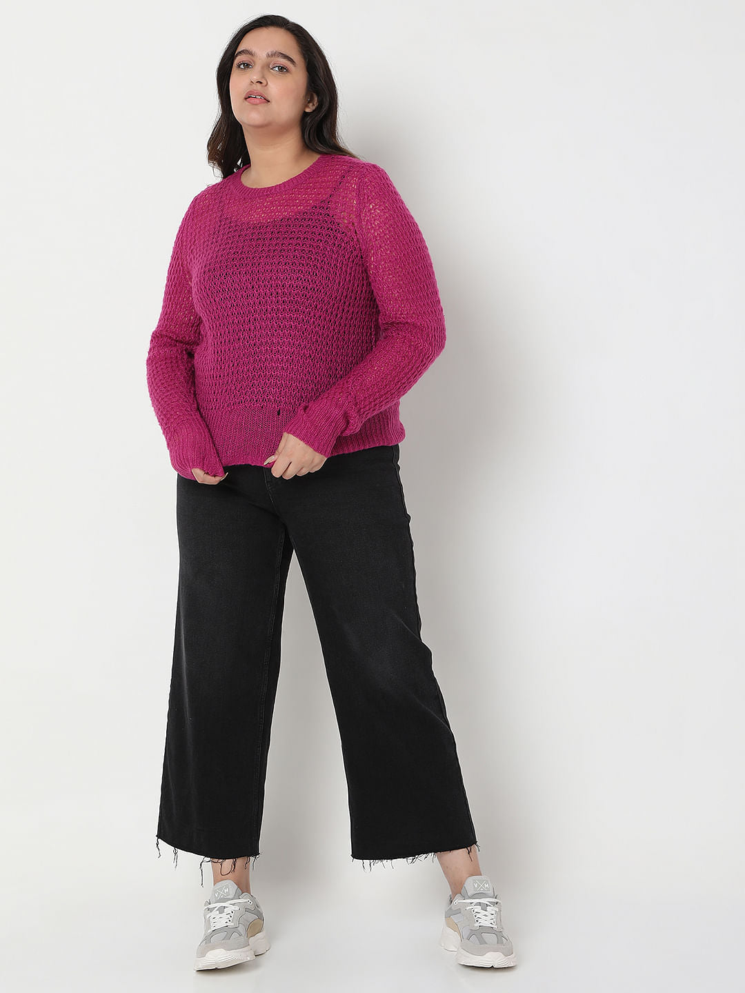 Curve Purple Knit Sweater