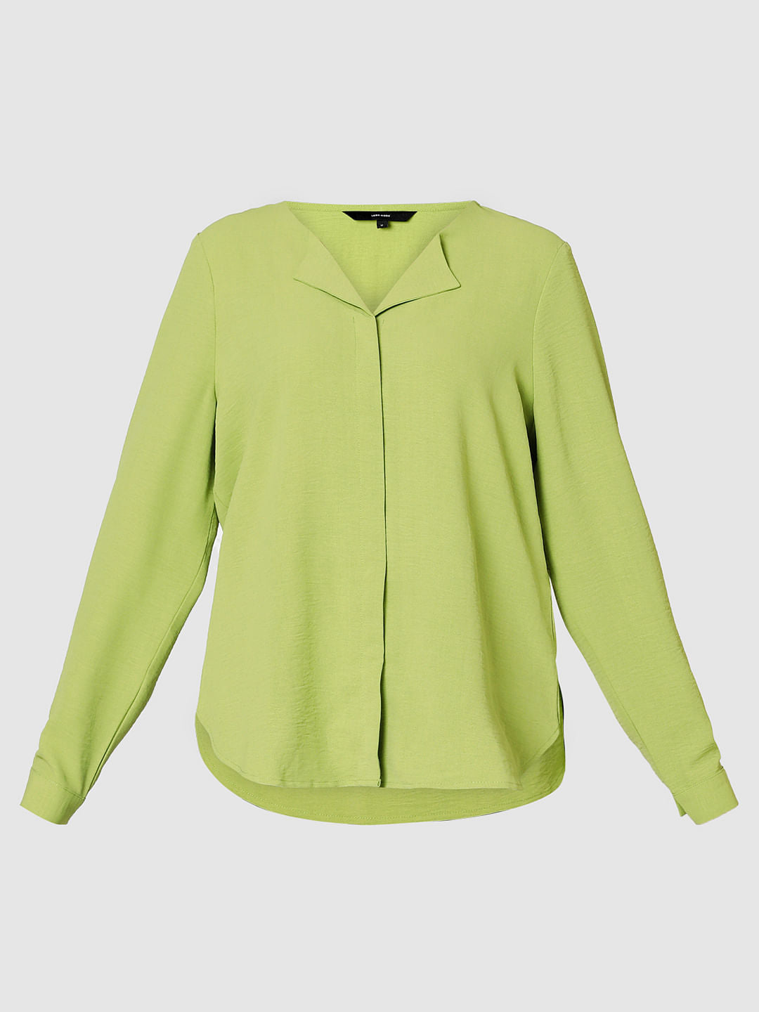 Green Folded Collar Top