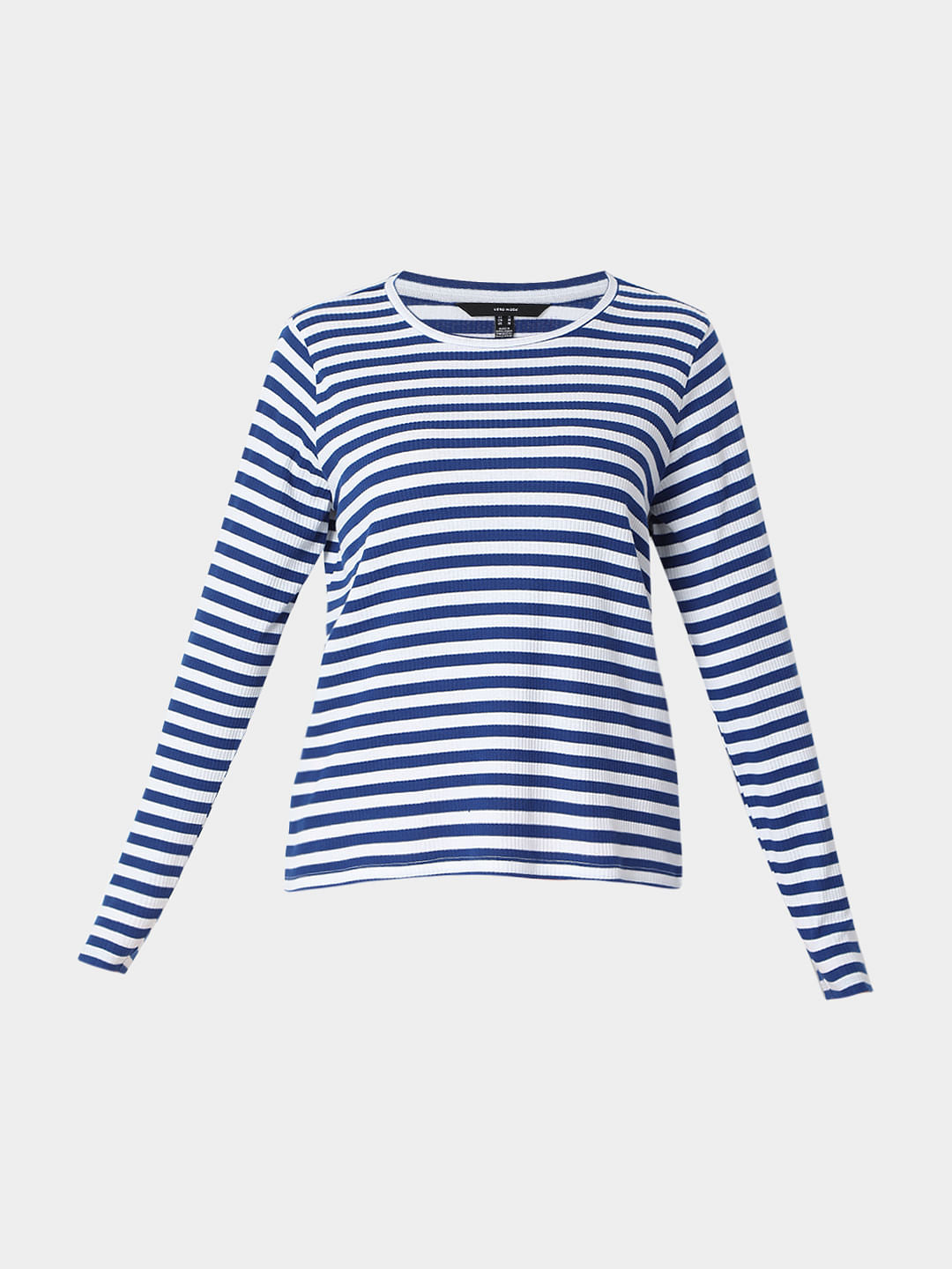 Blue Striped Full Sleeves T-Shirt