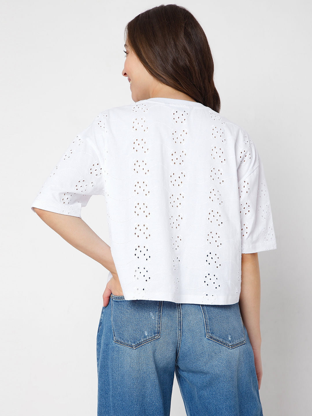White Schiffli T-Shirt