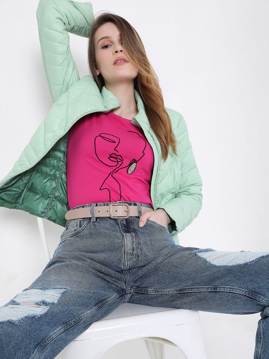 Pink Graphic Print T-Shirt