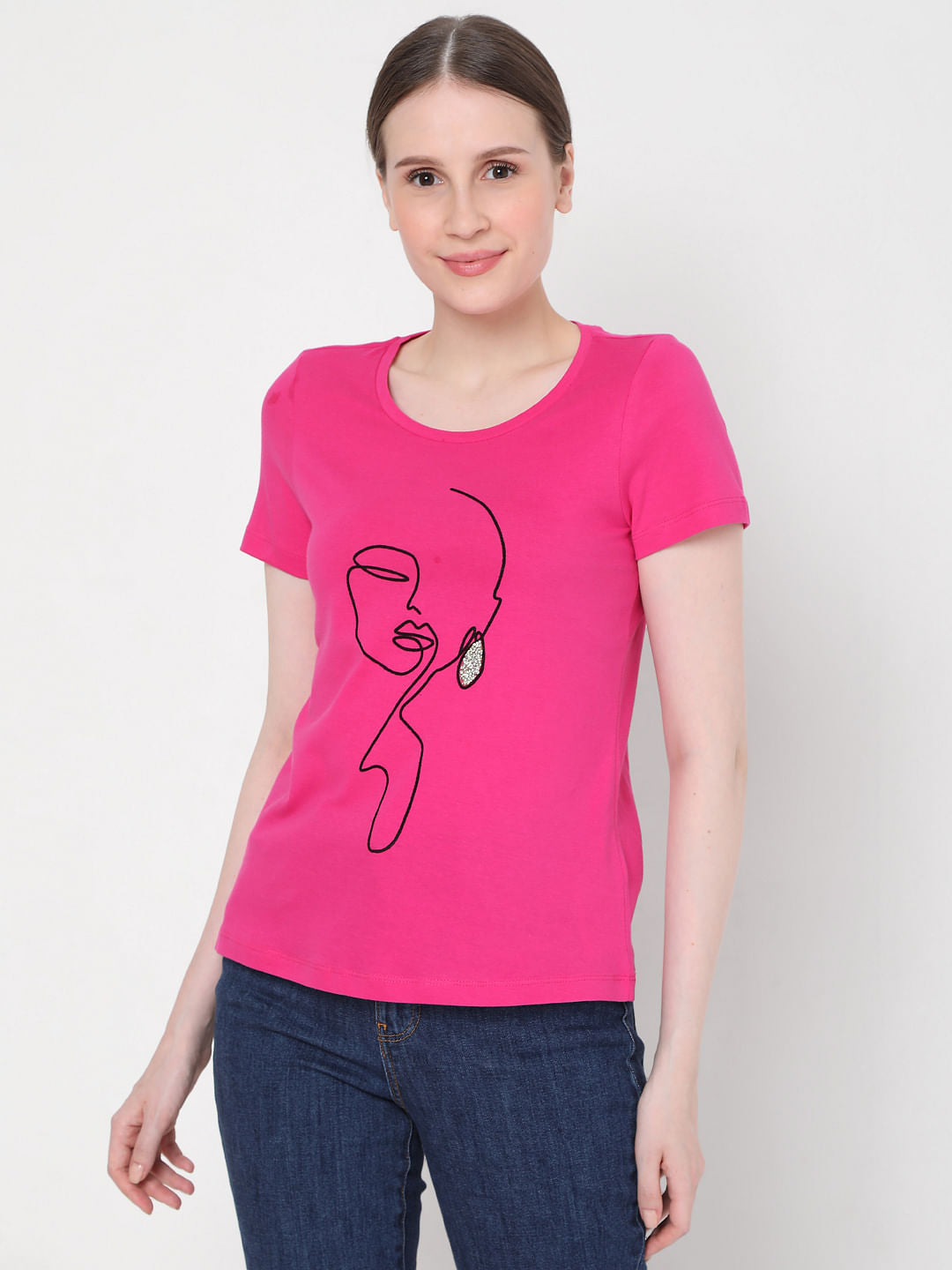Pink Graphic Print T-Shirt