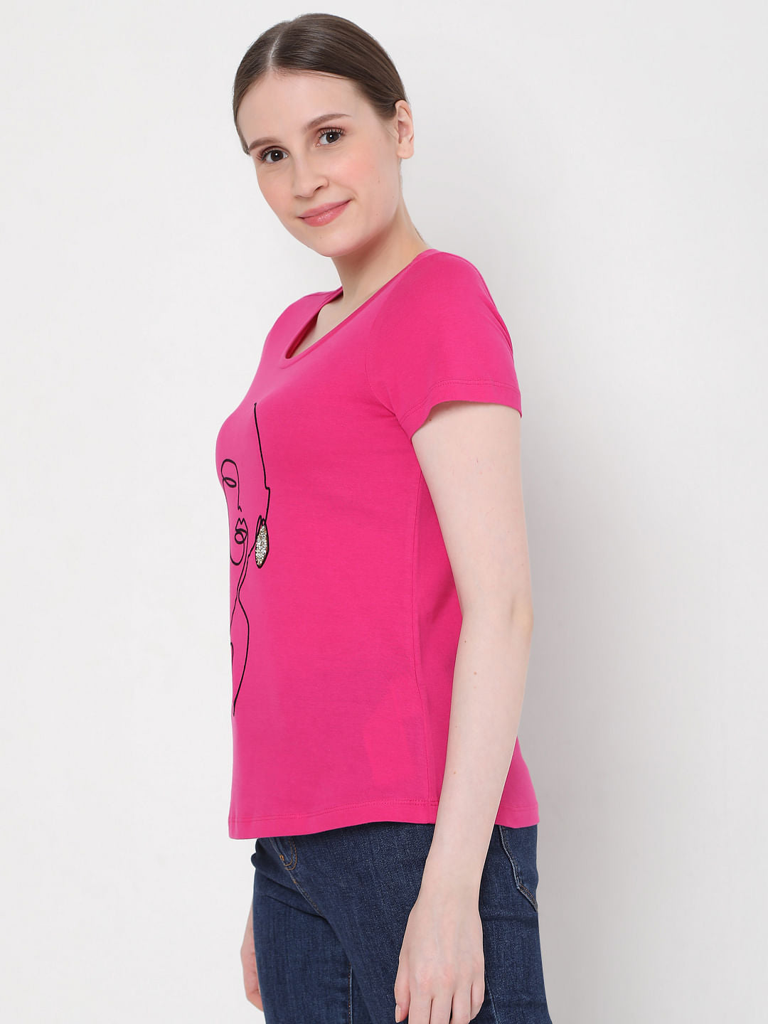 Pink Graphic Print T-Shirt
