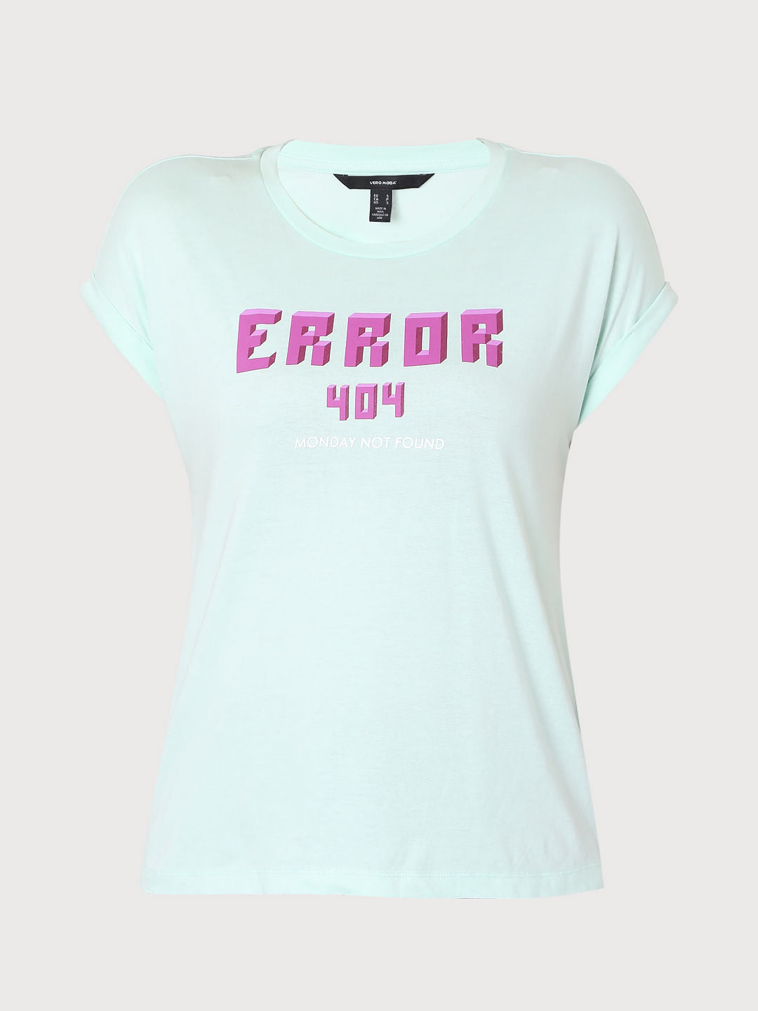 Blue Text Print T-Shirt