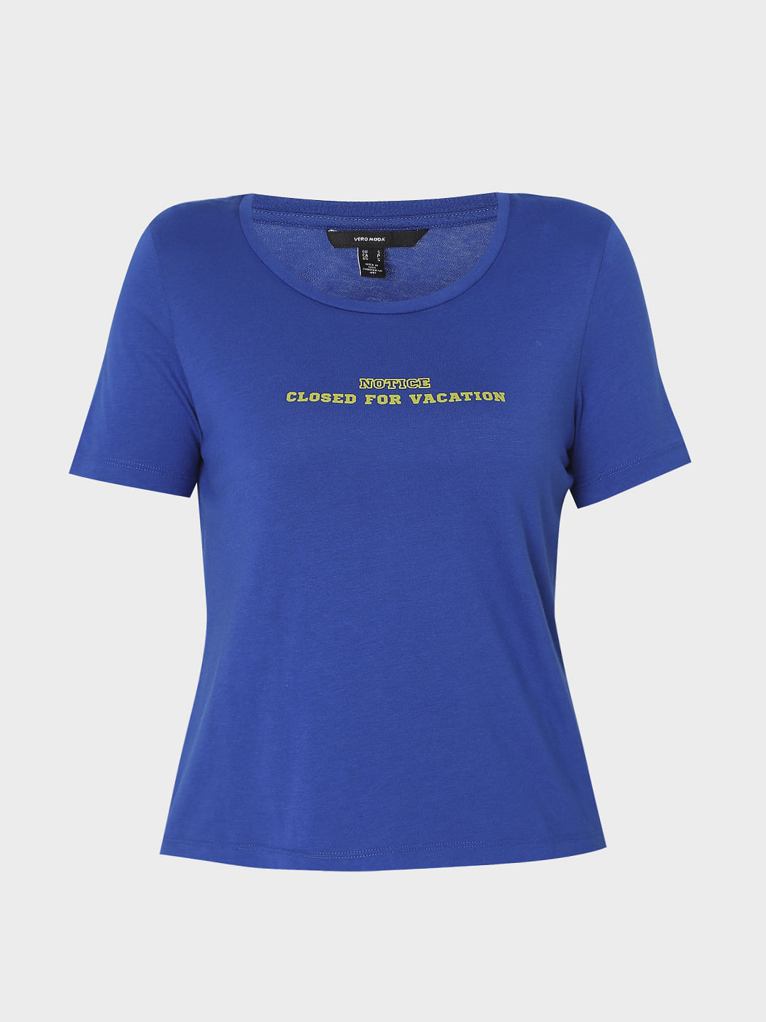 Blue Slogan Print T-Shirt