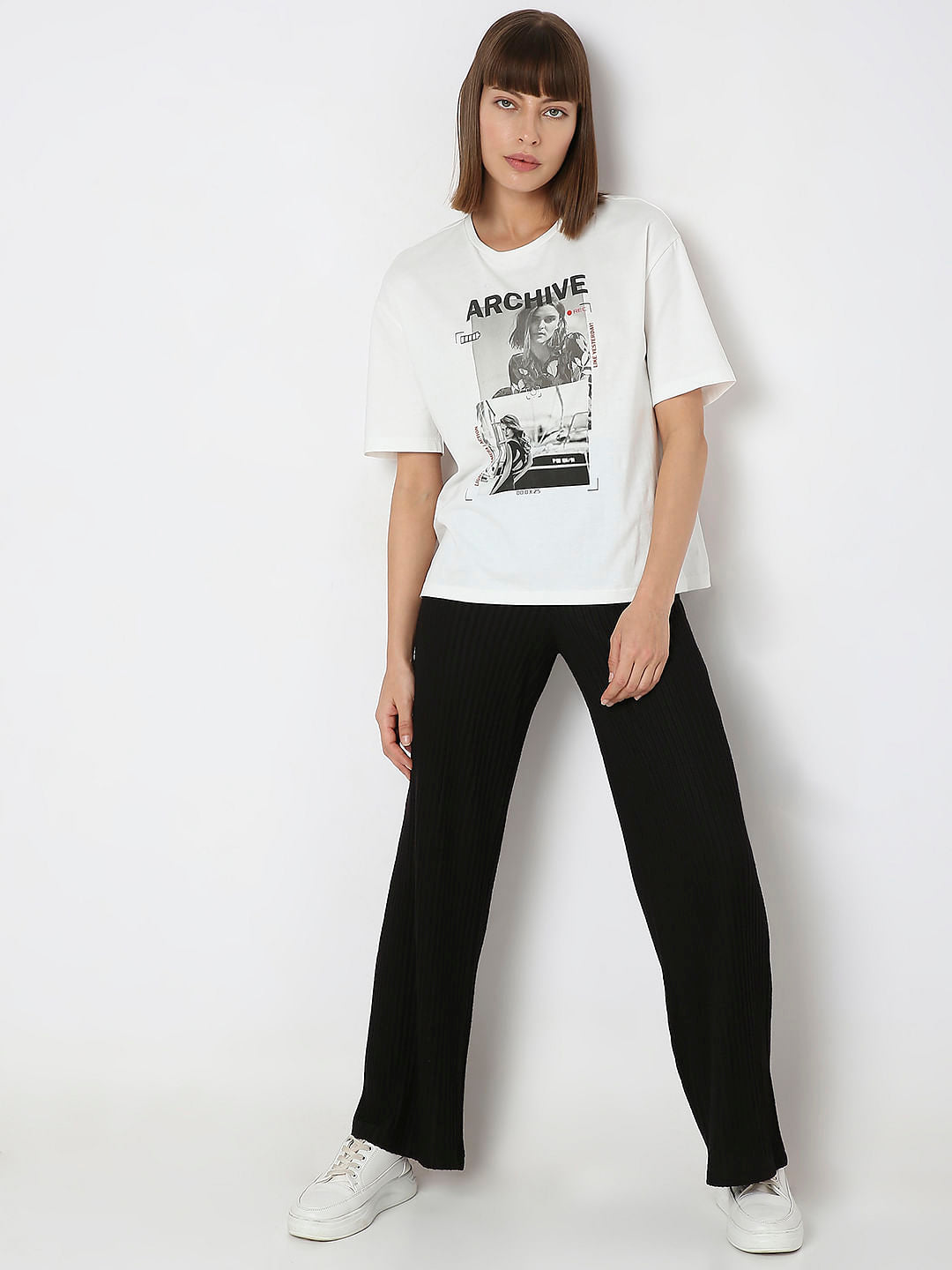 White Graphic Print T-Shirt
