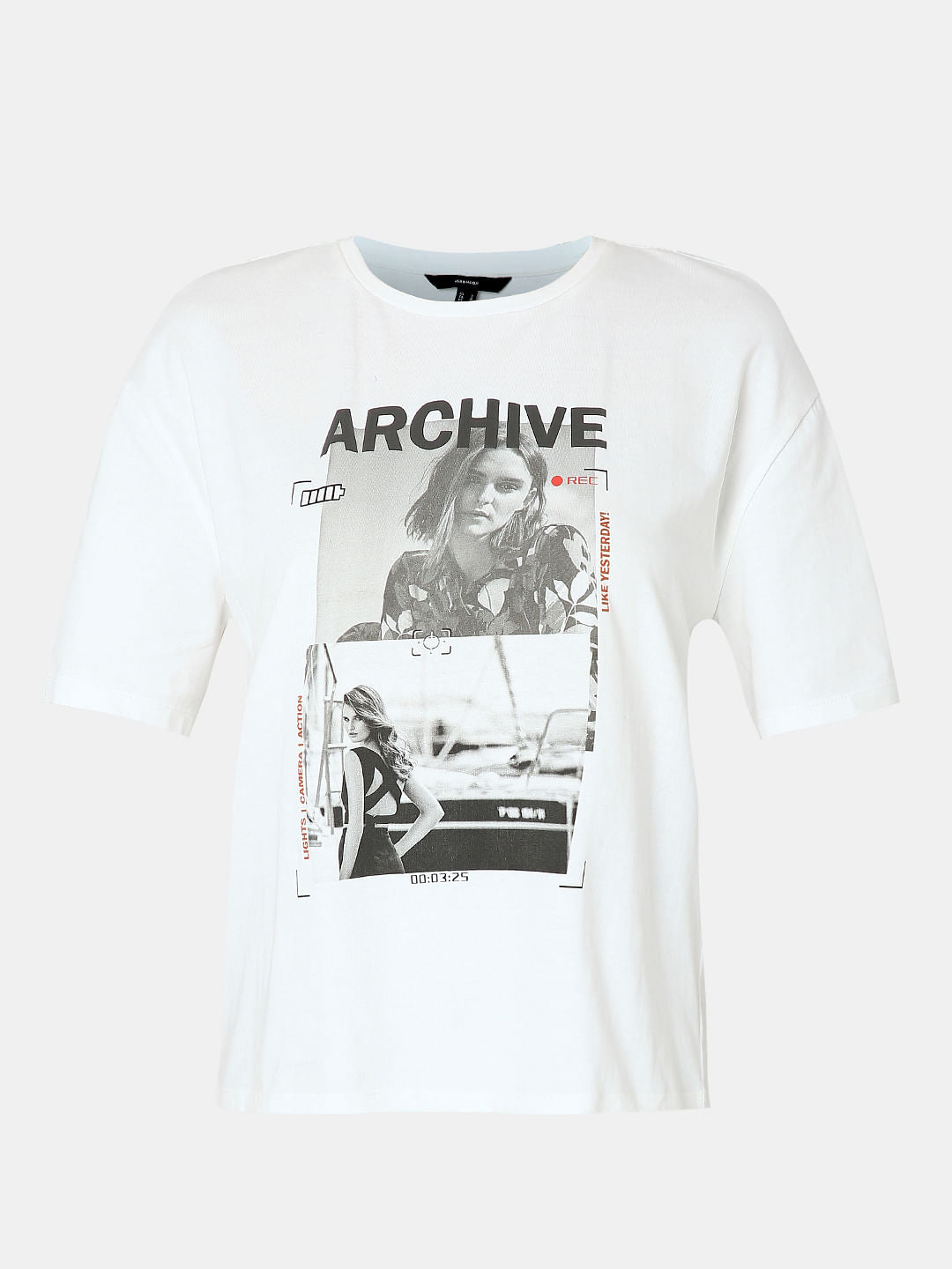 White Graphic Print T-Shirt