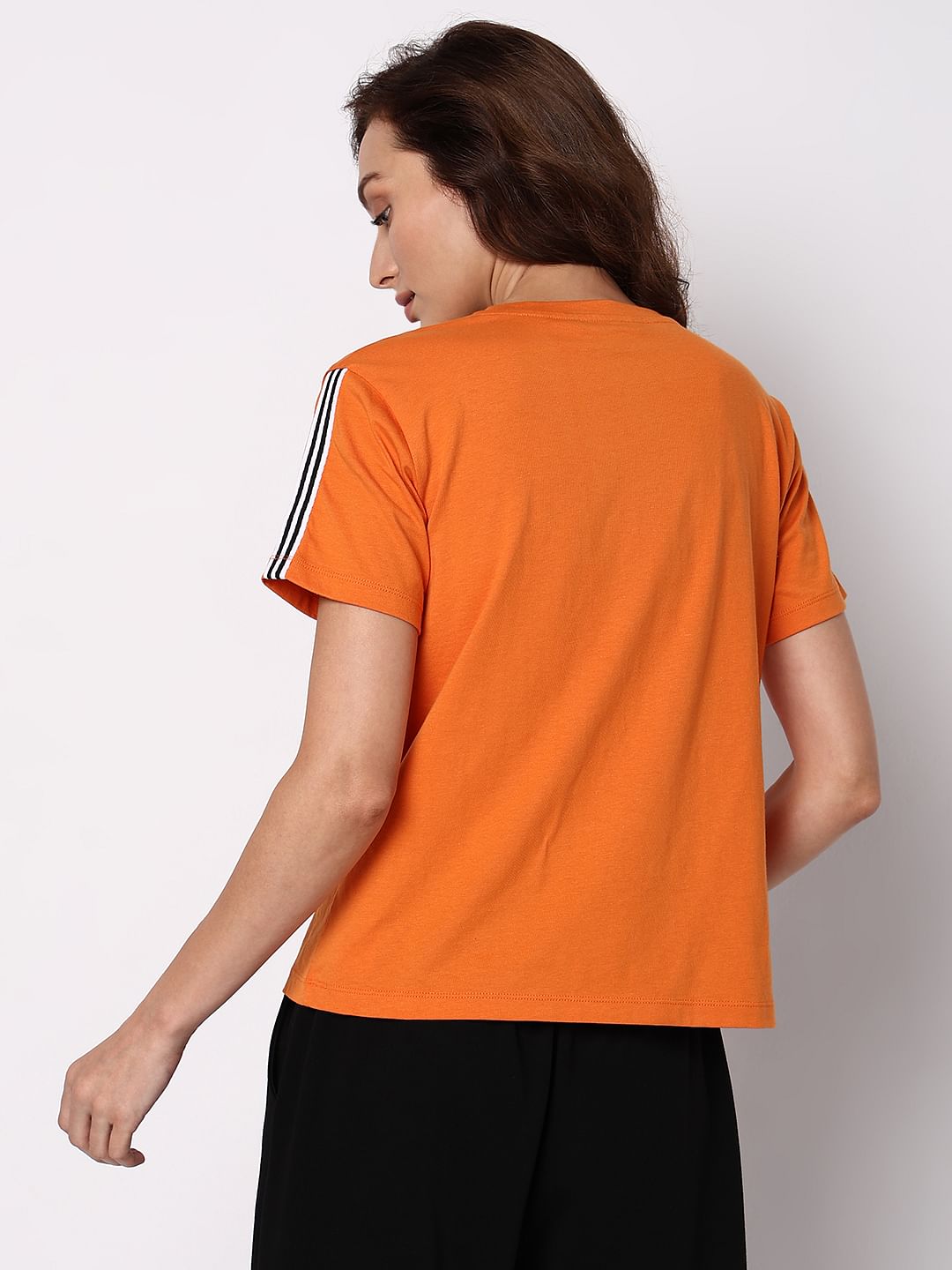 Orange Picture Collage Print T-Shirt