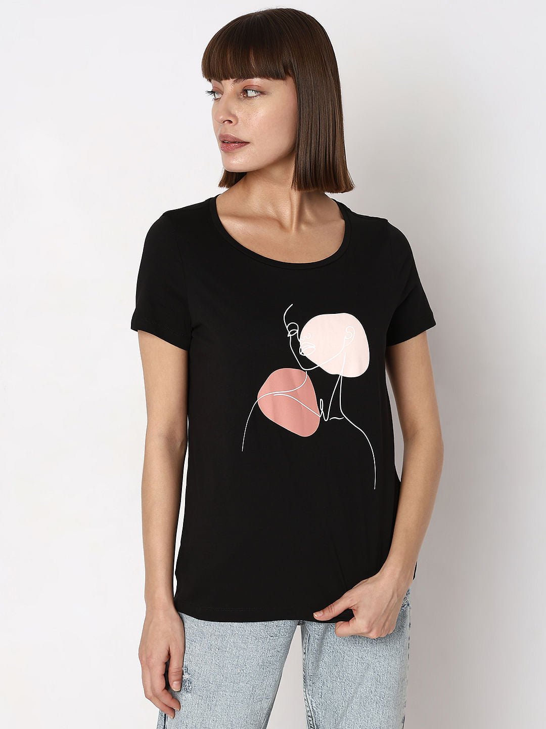 Black Graphic Print T-Shirt