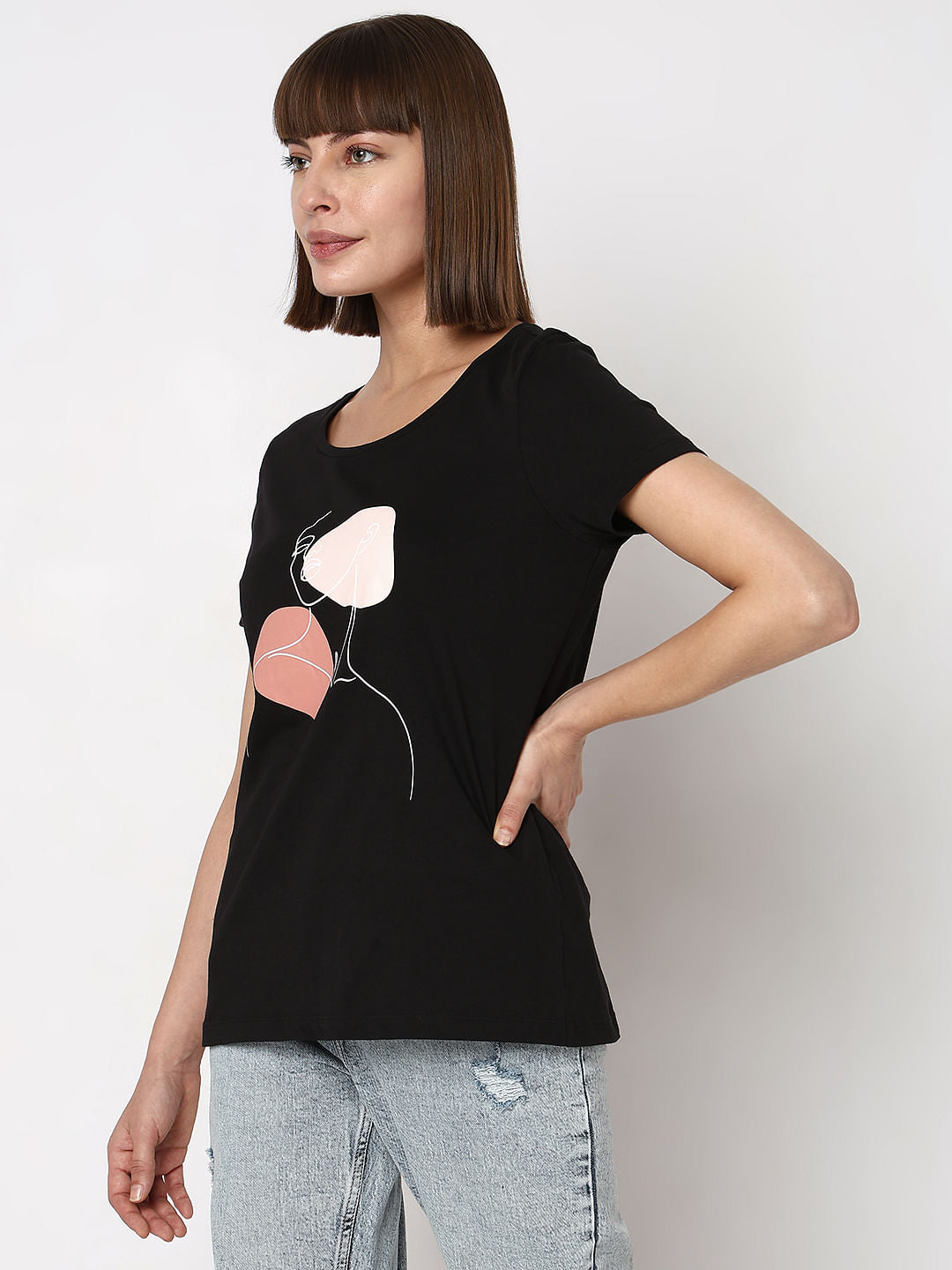Black Graphic Print T-Shirt