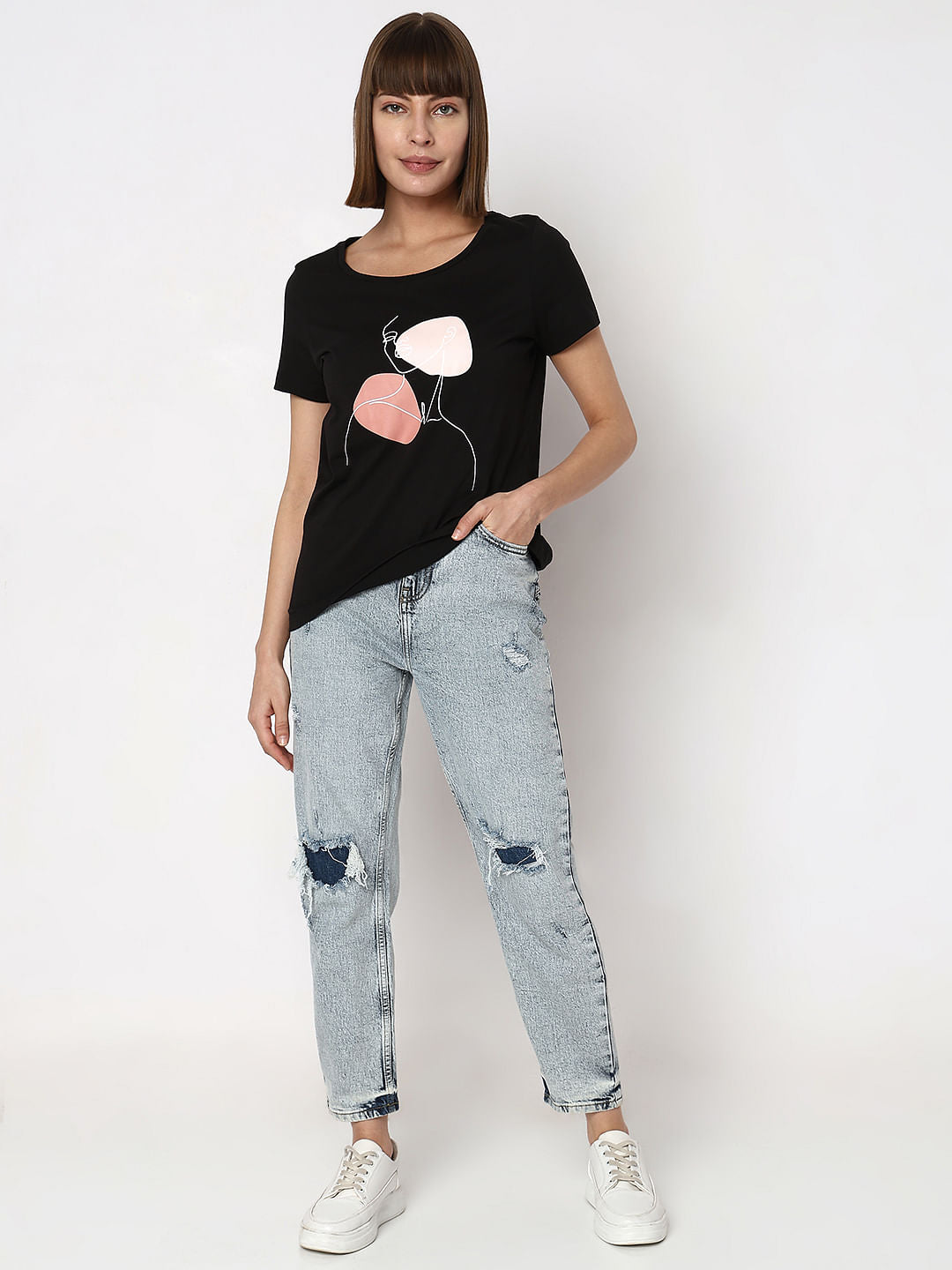 Black Graphic Print T-Shirt