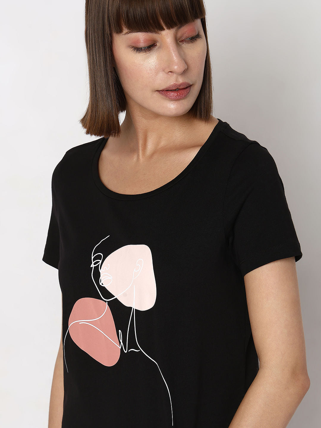 Black Graphic Print T-Shirt