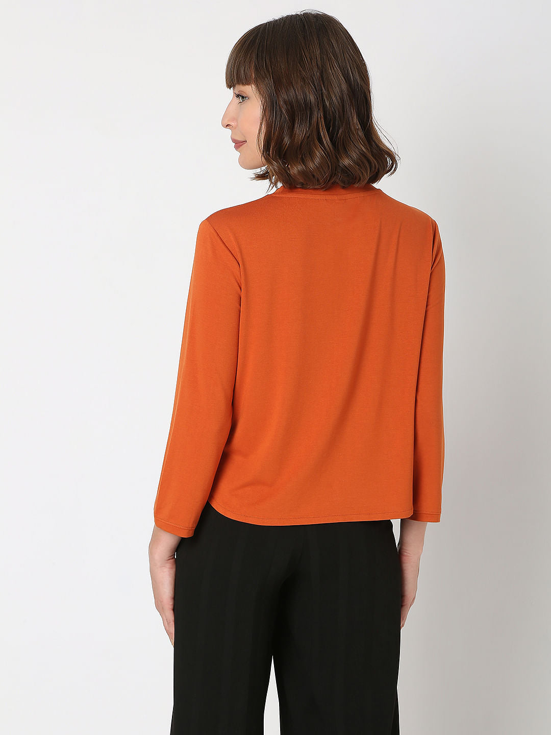 Brown Text Print T-Shirt