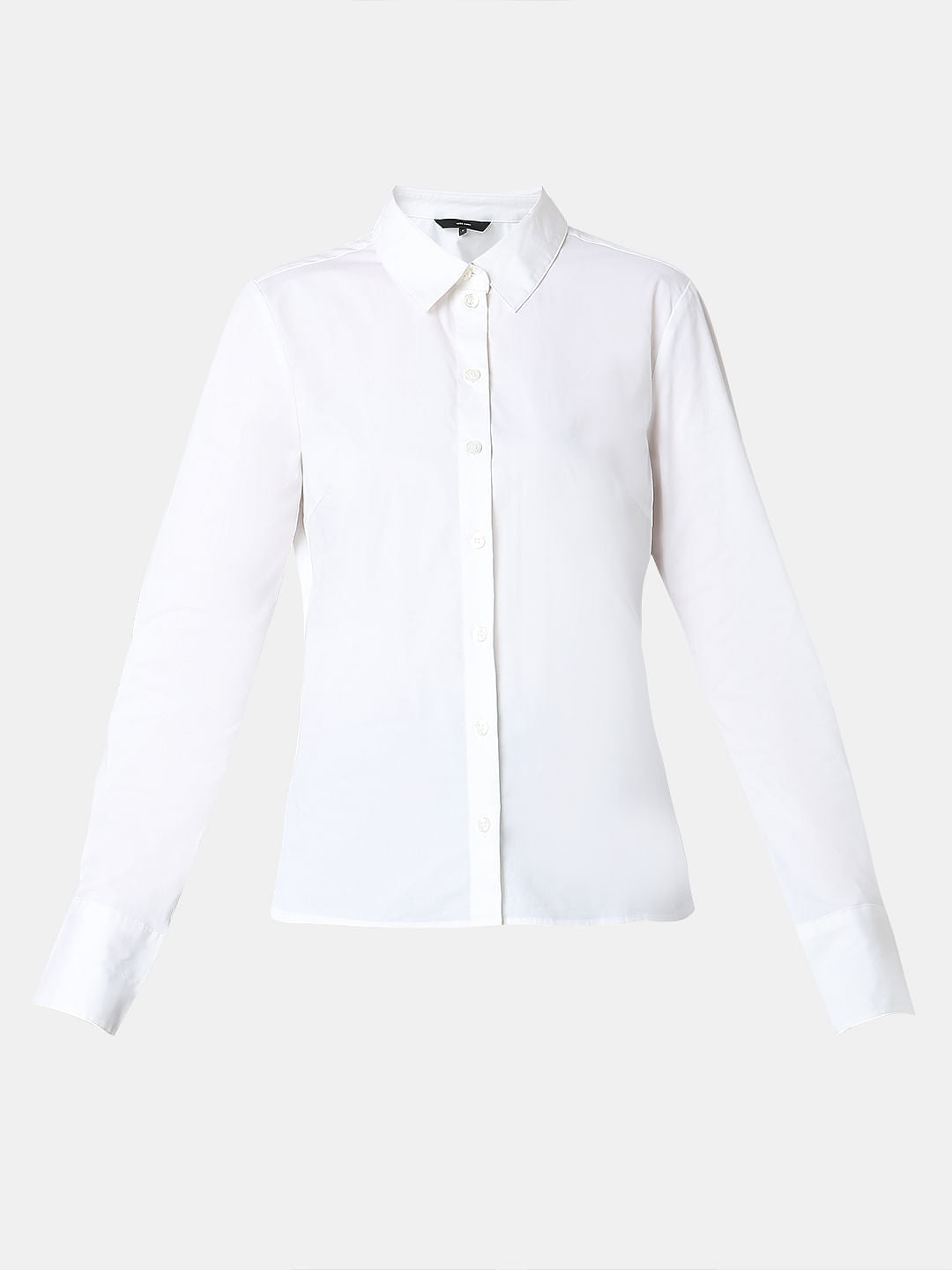 White Fitted Full Sleeves Shirt