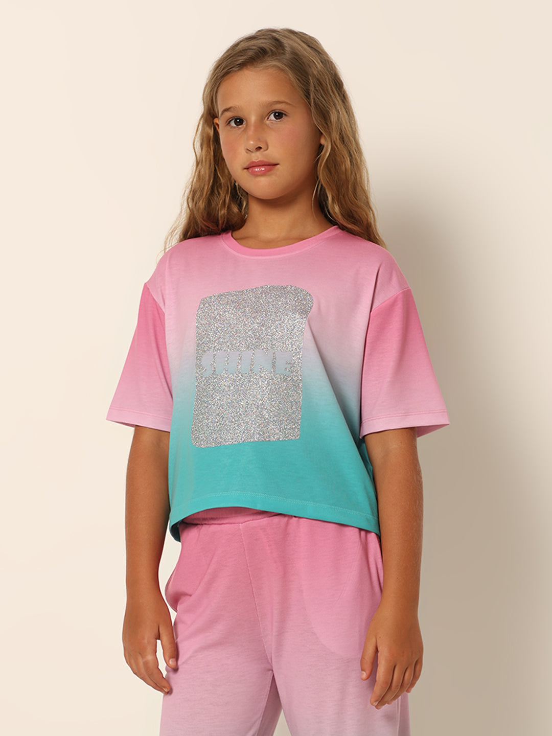 GIRLS Pink Printed T-shirt