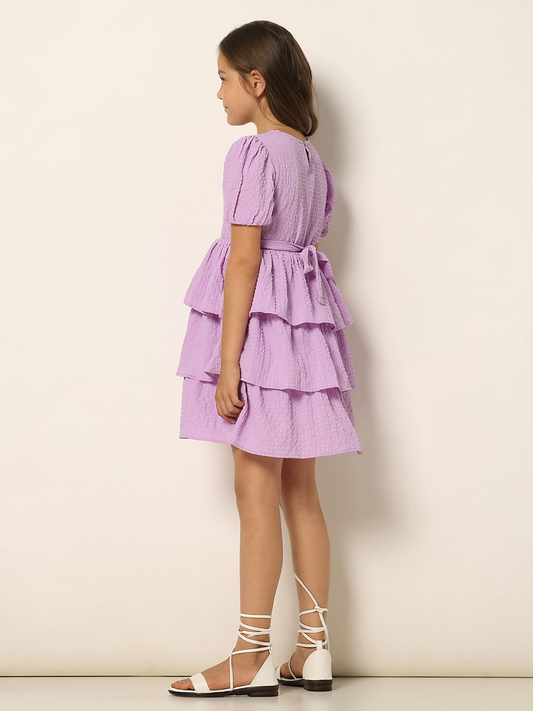 Purple Layered Fit & Flare Dress