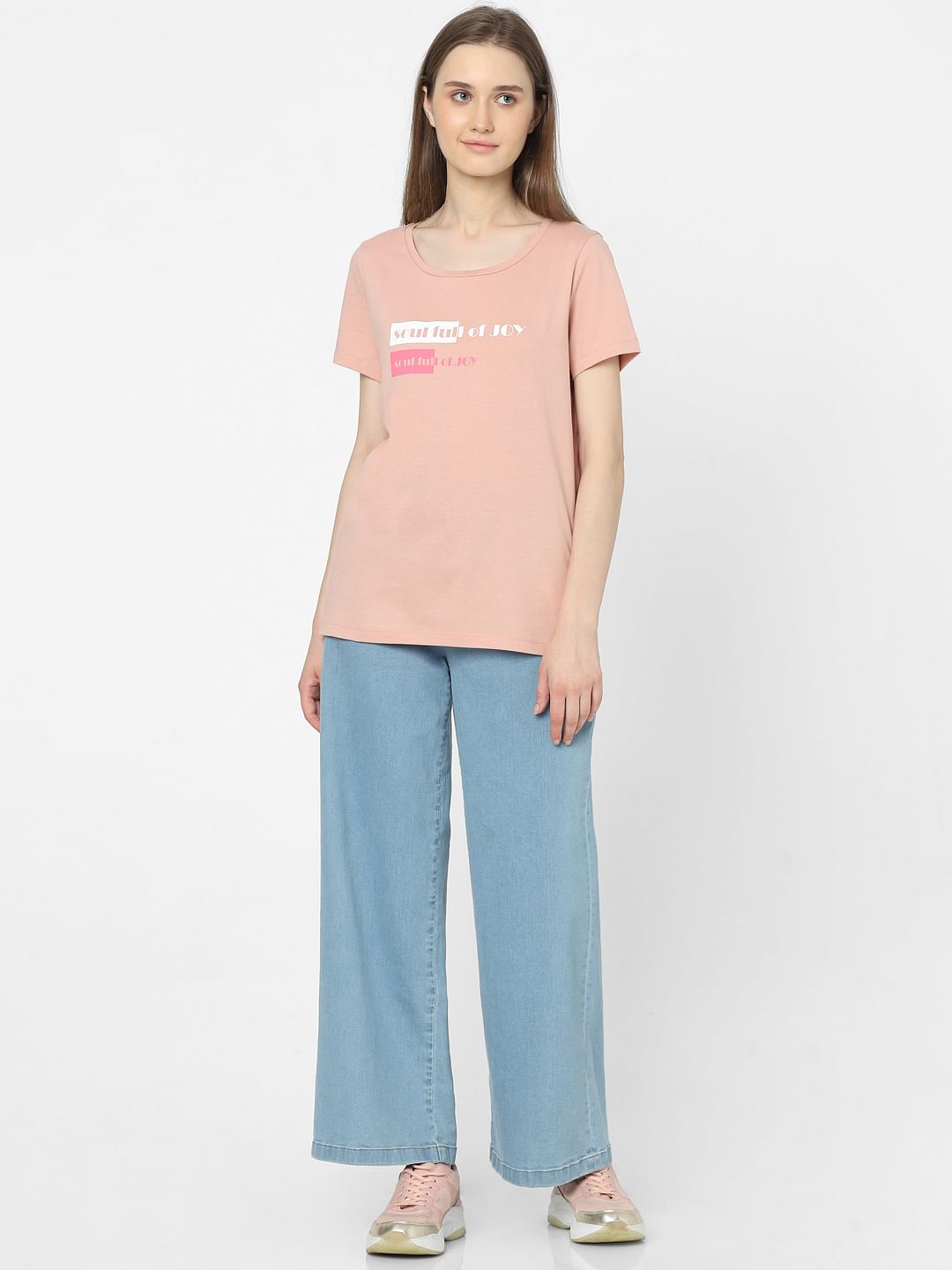 Pink Slogan Print T-Shirt
