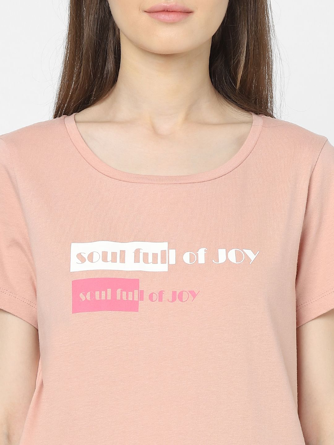 Pink Slogan Print T-Shirt