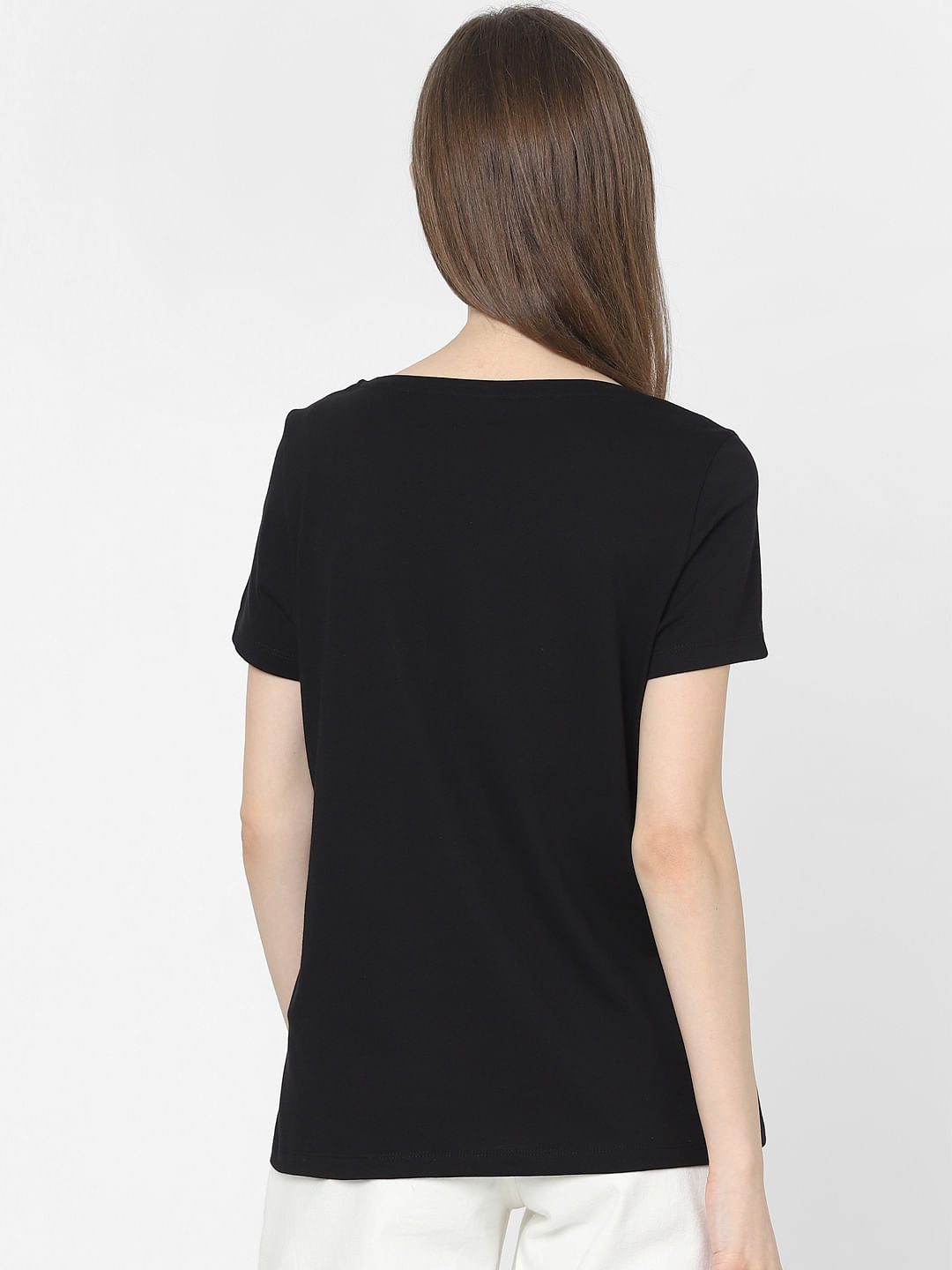 Black Slogan Print T-Shirt