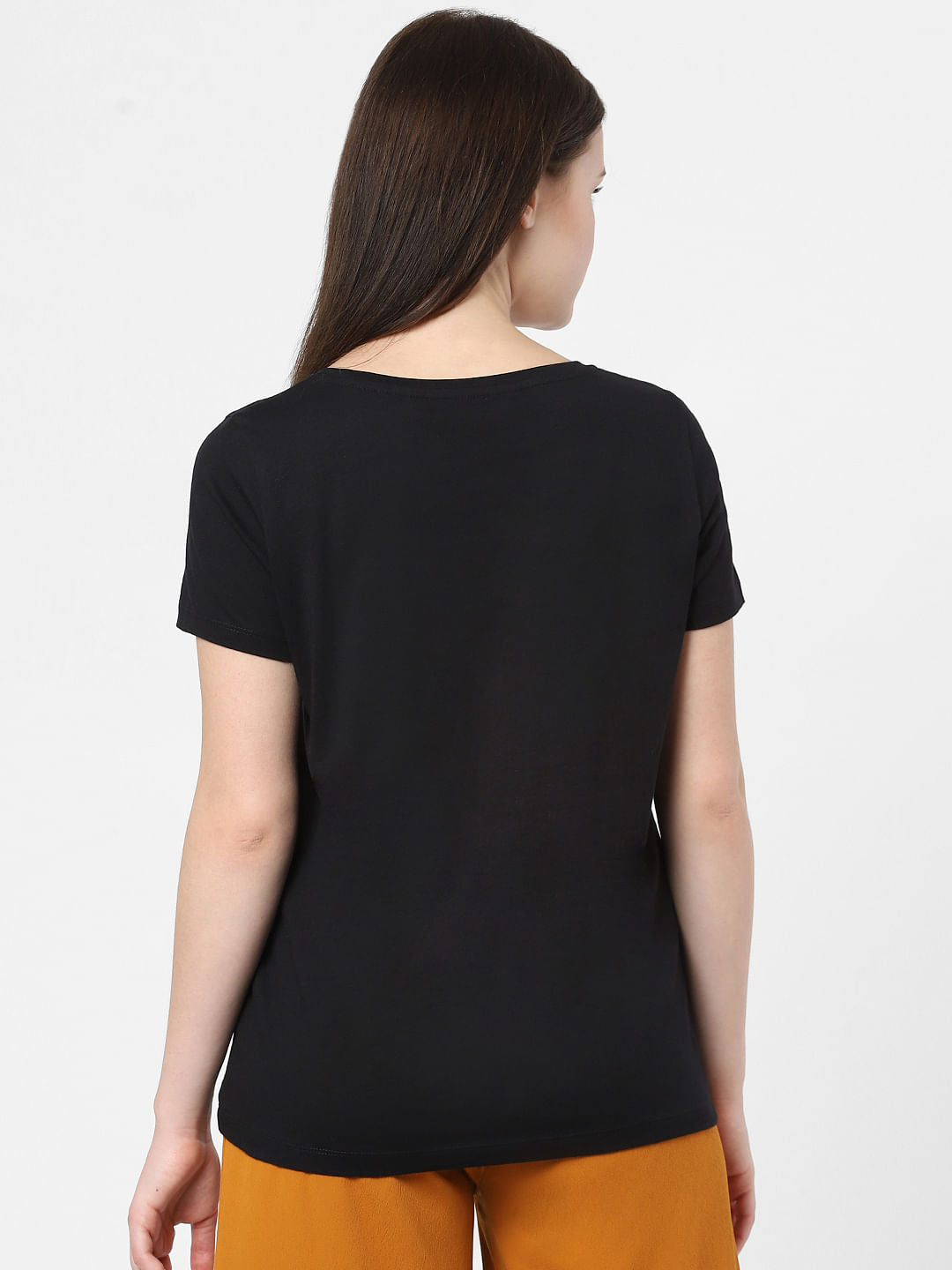 Black Typographic Print T-Shirt