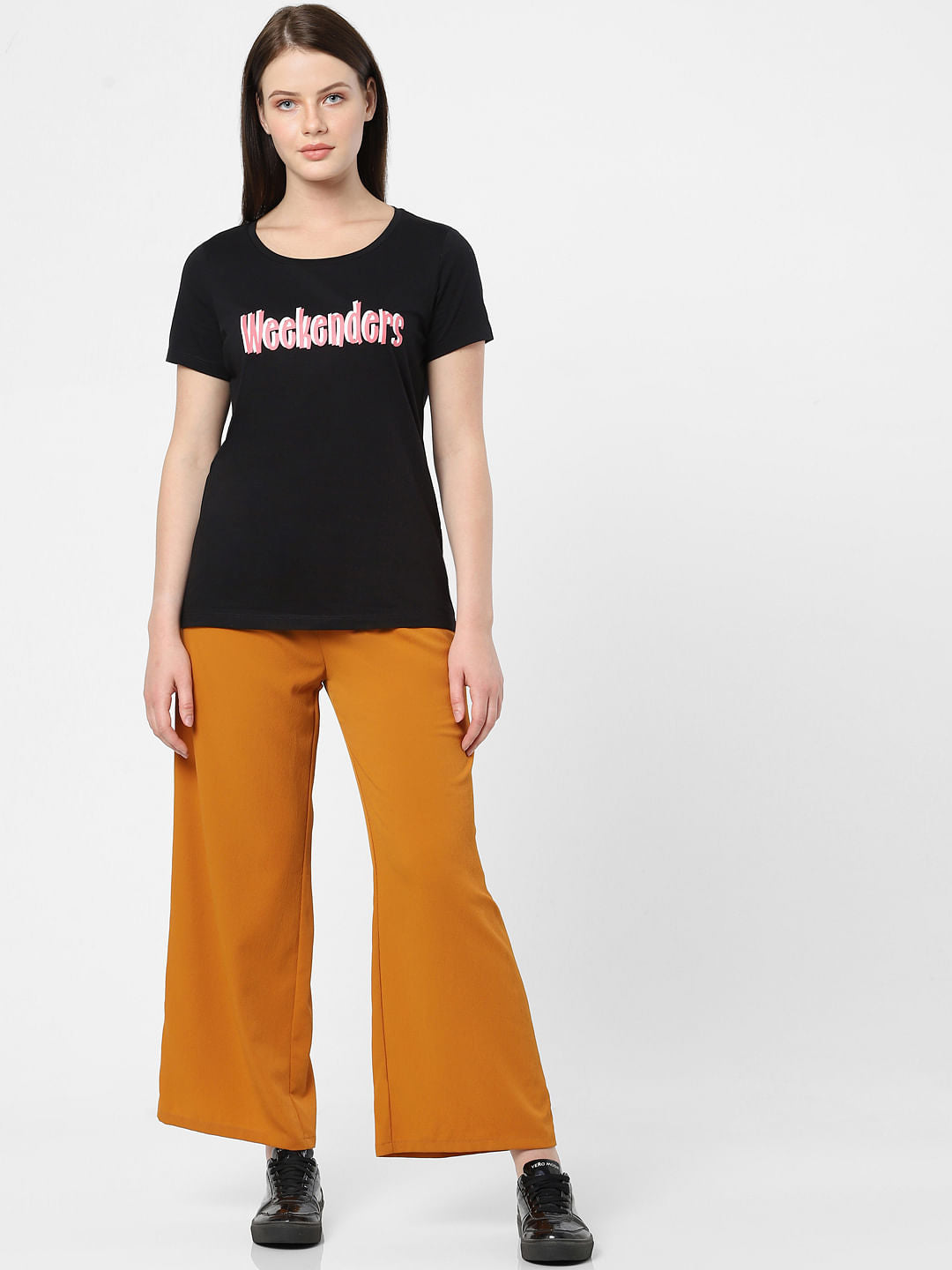 Black Typographic Print T-Shirt