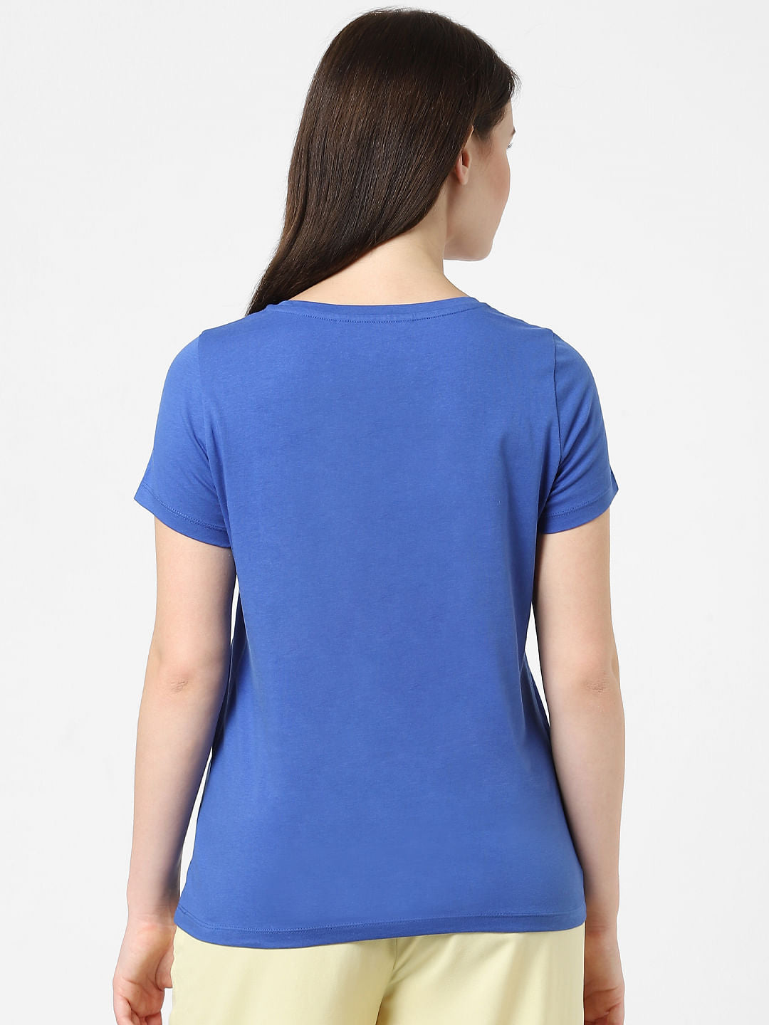 Blue Typographic Print T-Shirt