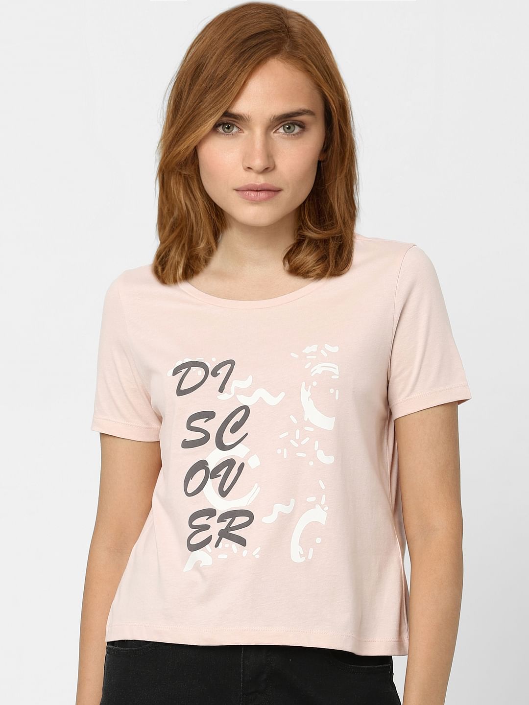 Pink Typographic Print T-Shirt