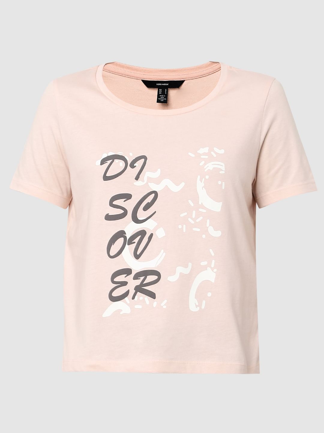 Pink Typographic Print T-Shirt