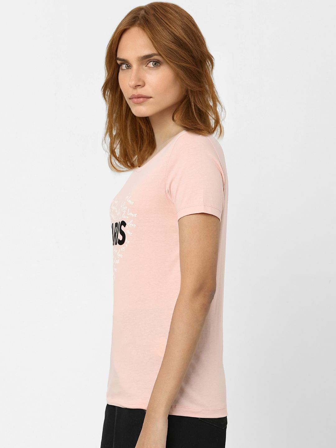 Pink Typographic Print T-Shirt