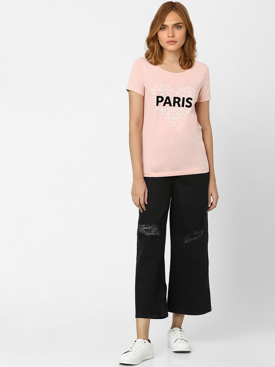 Pink Typographic Print T-Shirt