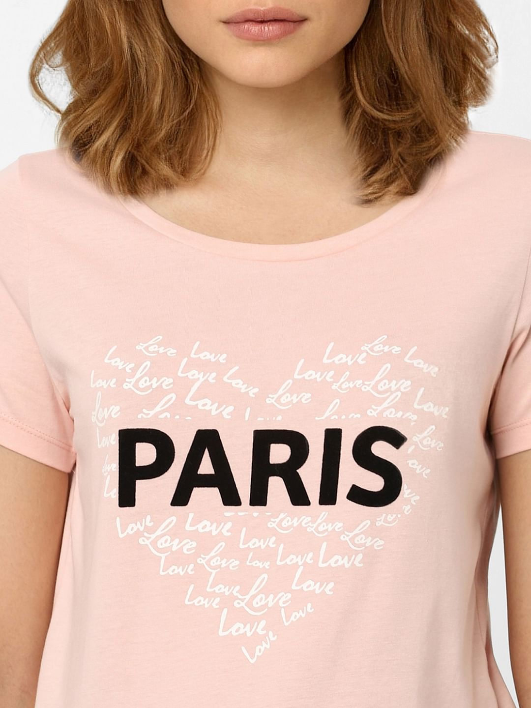 Pink Typographic Print T-Shirt