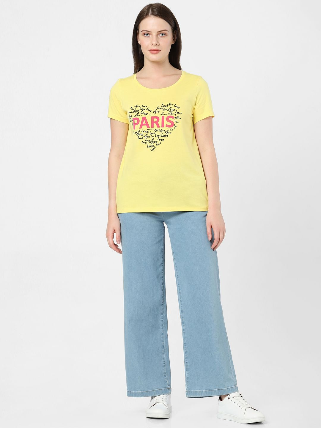 Yellow Typographic Print T-Shirt