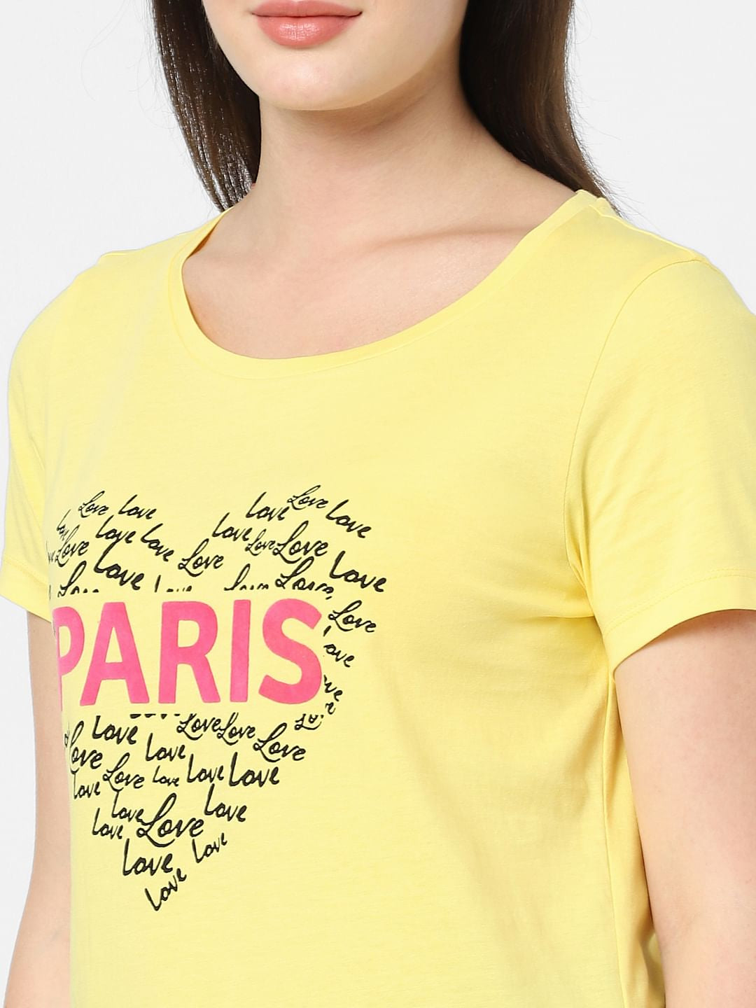 Yellow Typographic Print T-Shirt