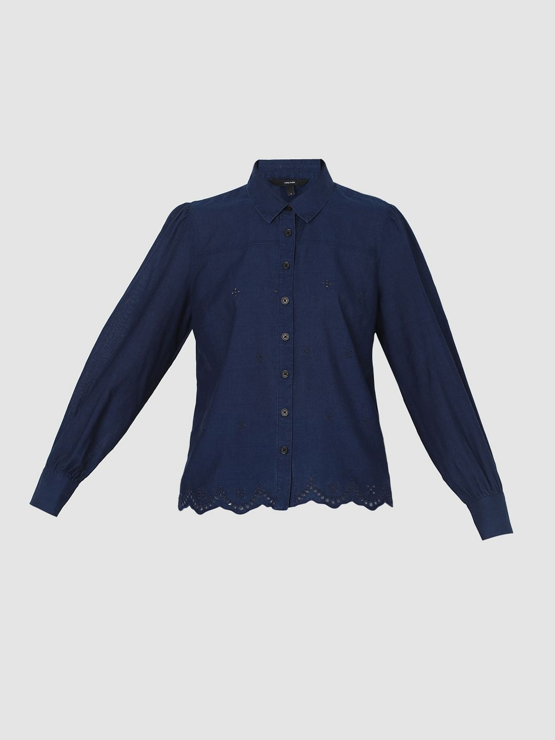 Blue Schiffli Shirt
