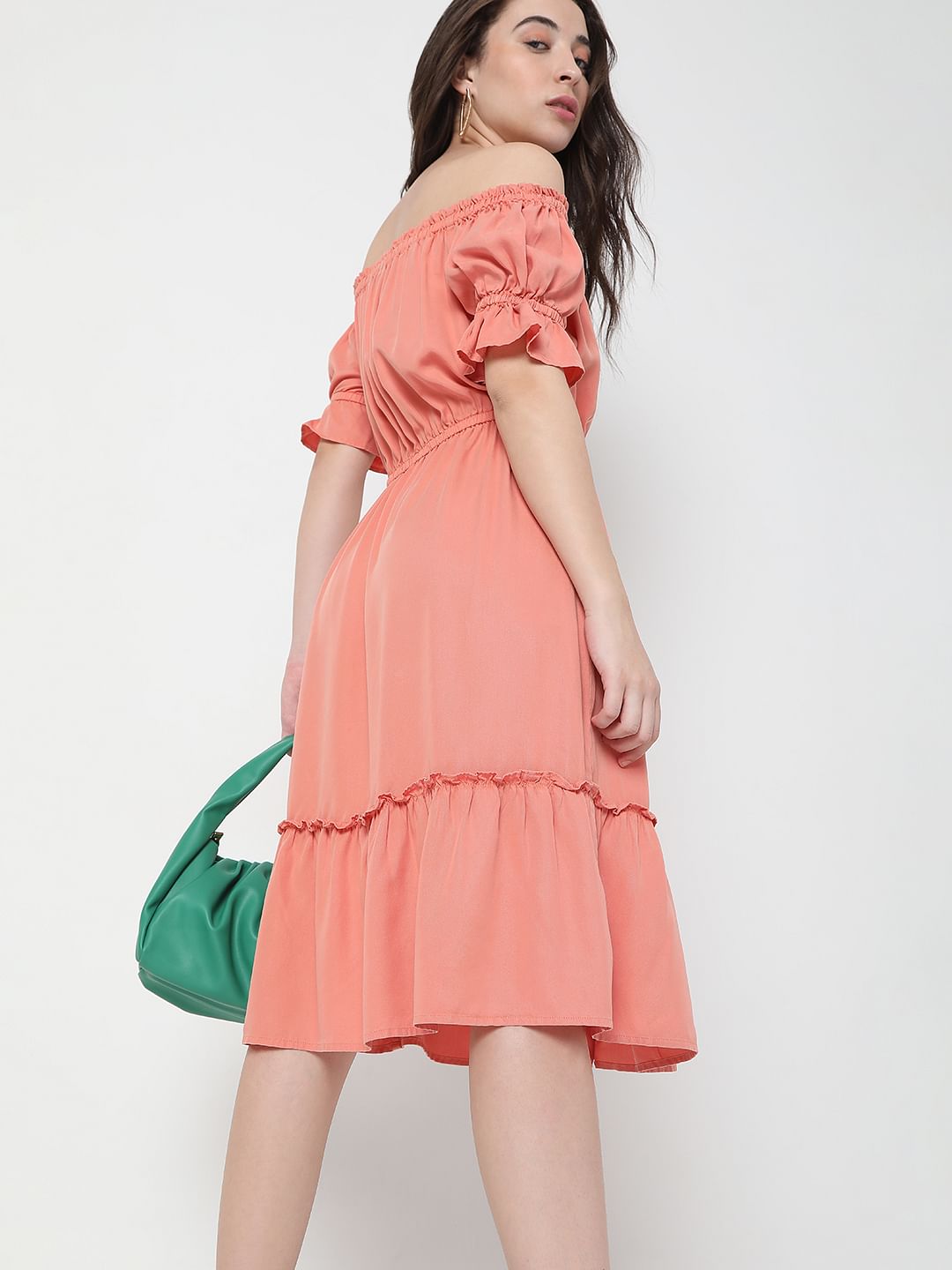 Peace Overdyed Off-Shoulder Dress